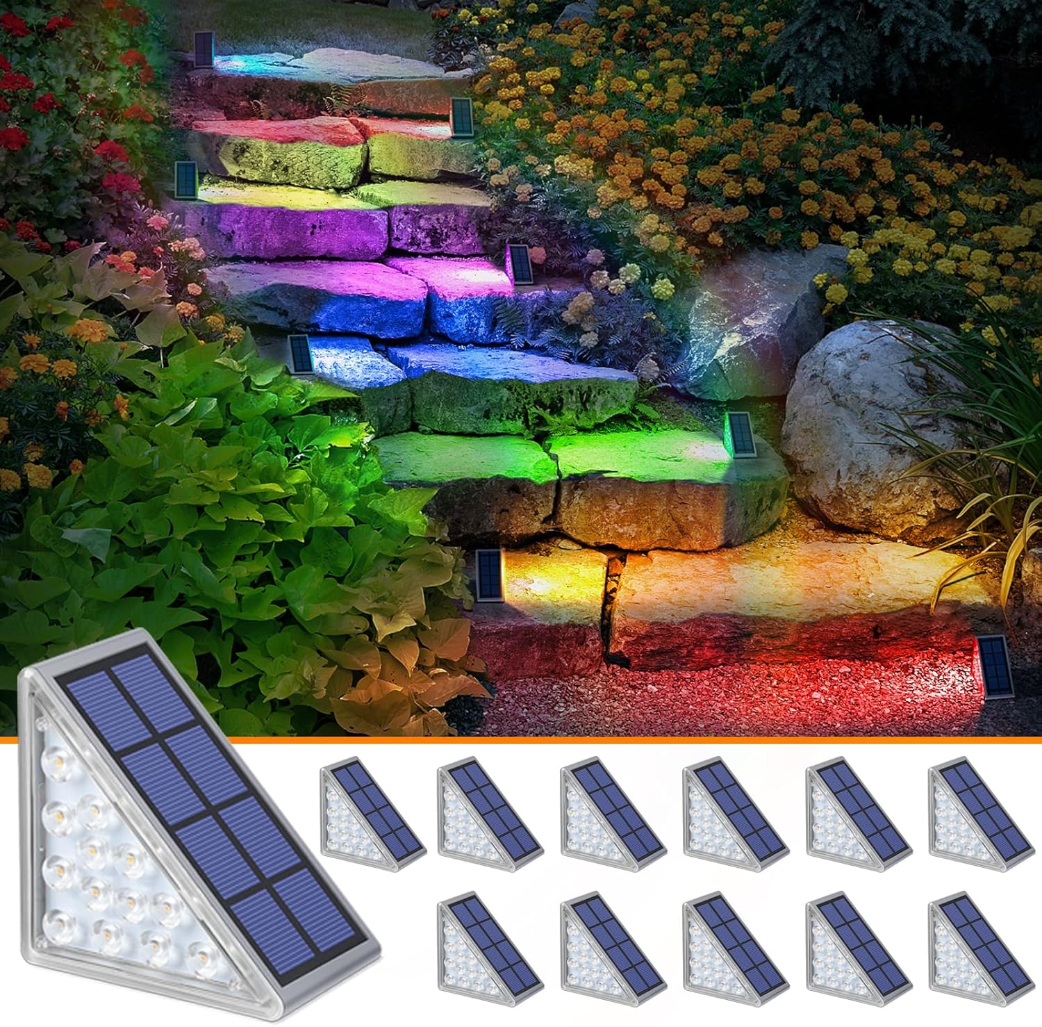 NIORSUN Solar Step Lights for Outside