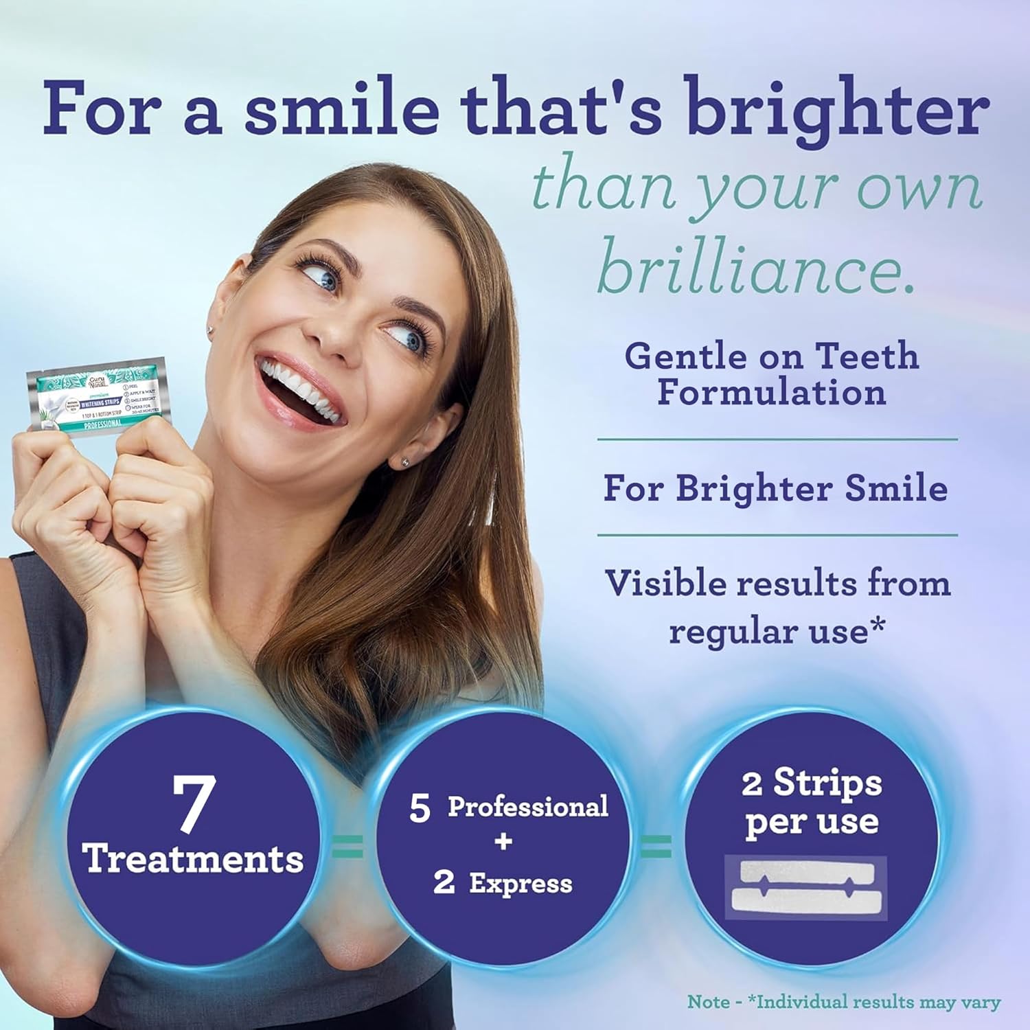 GuruNanda Teeth Whitening Strips with Non-Slip