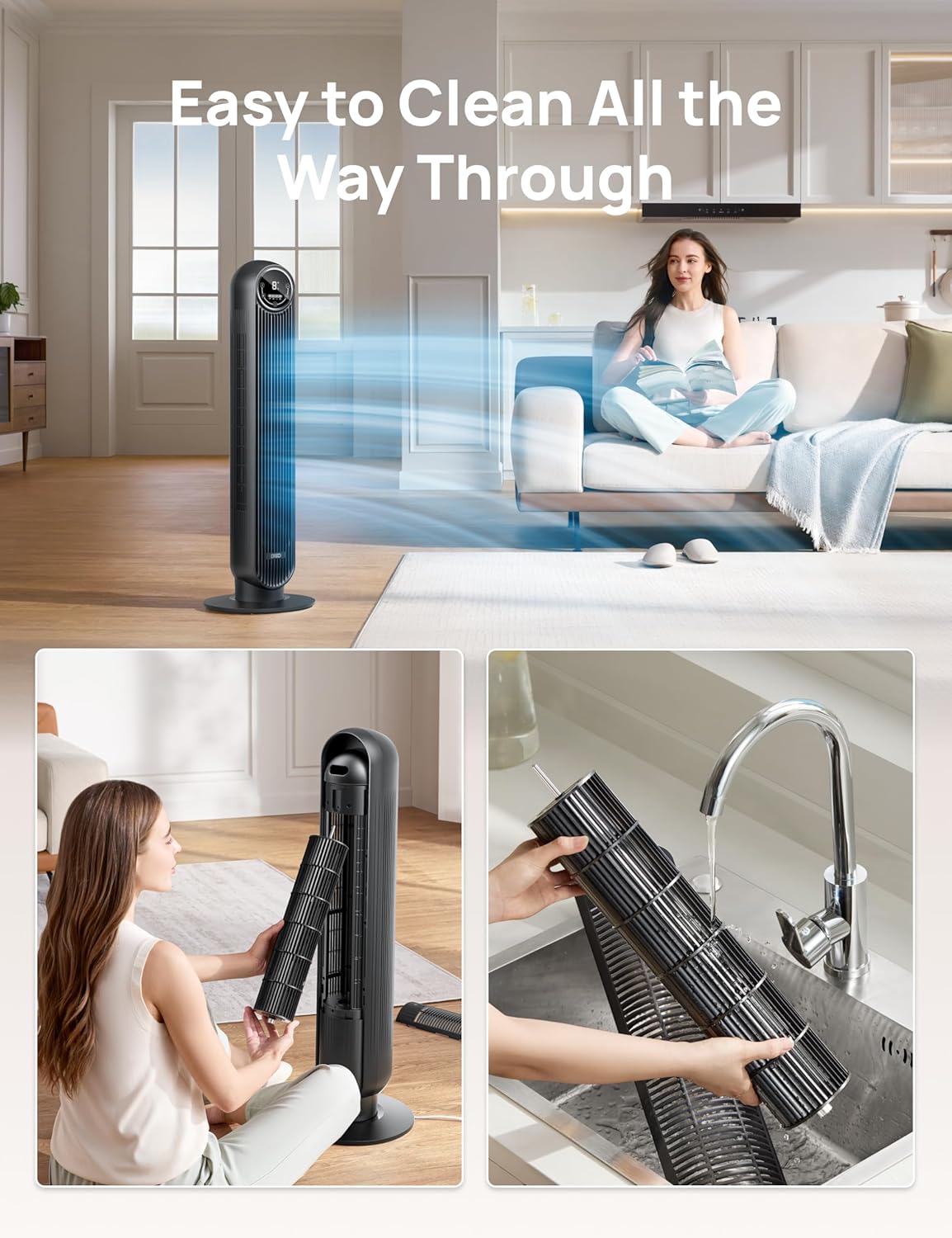 Dreo Tower Fan  Oscillating Bladeless