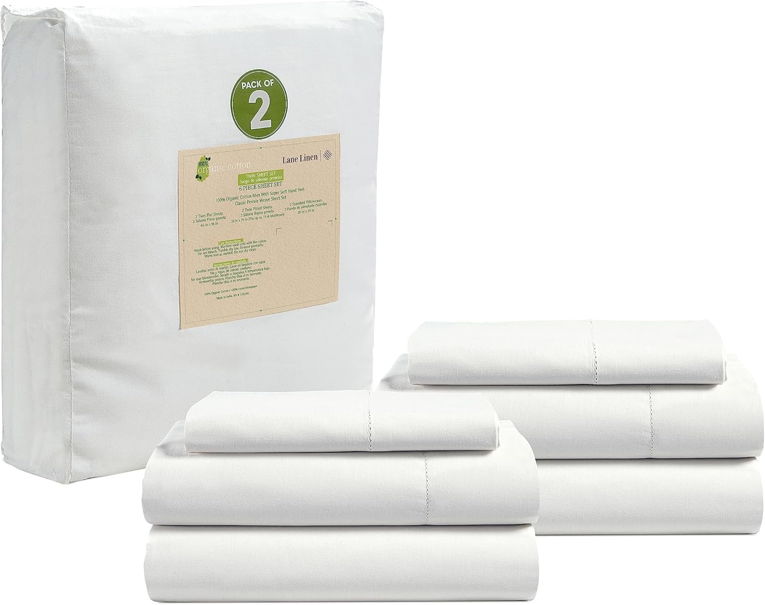 LANE LINEN Eco Friendly Cotton Queen Sheet Set
