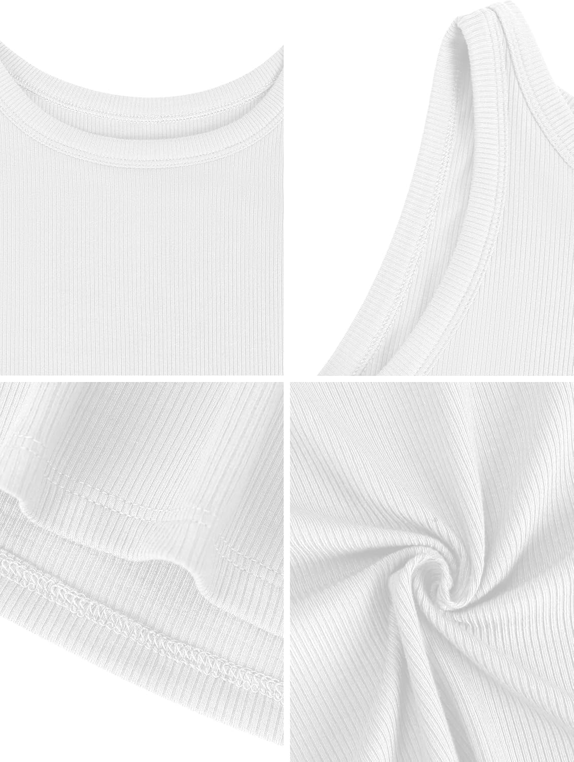 Missufe Women's Sleeveless Racerback Fitted Ribbed Cute