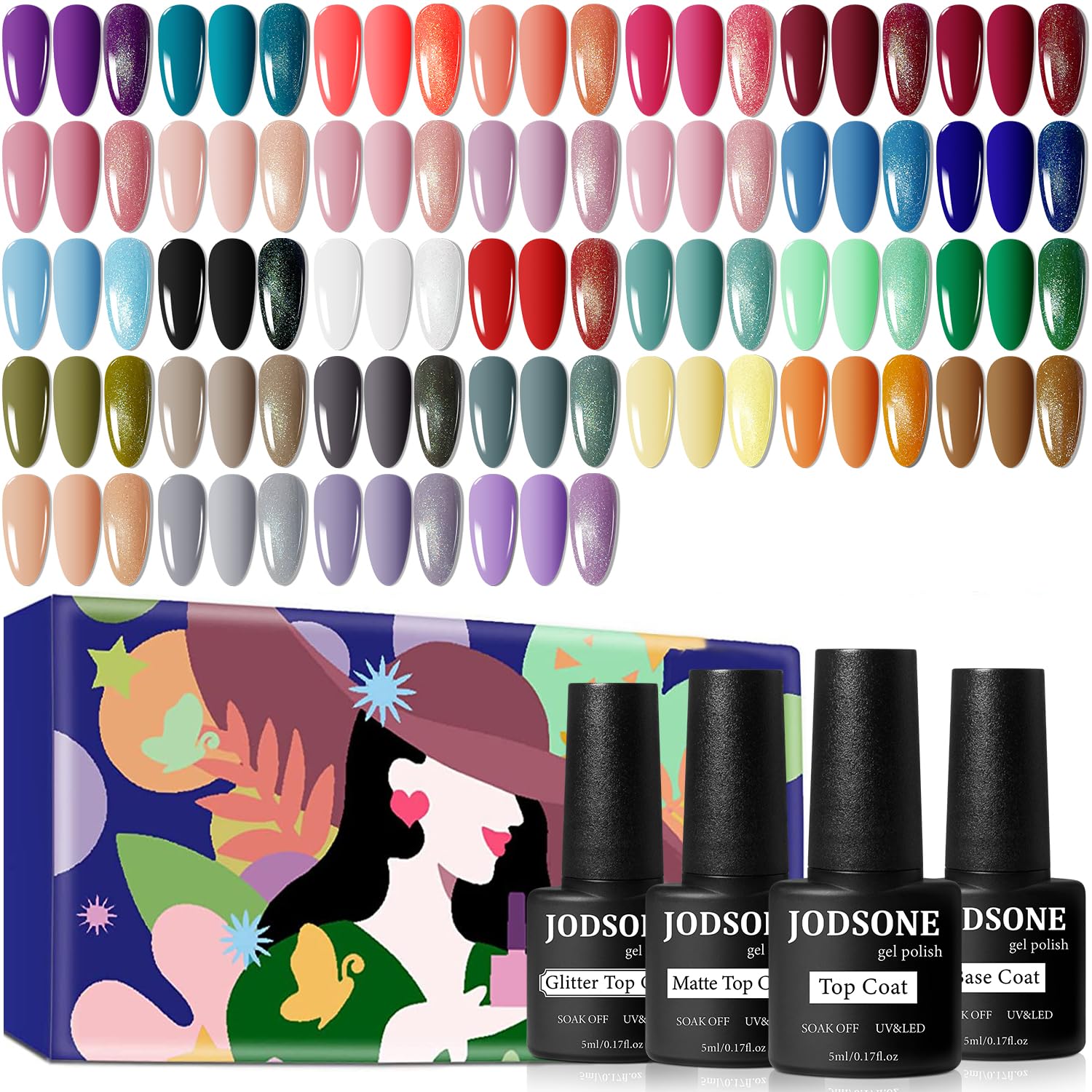 JODSONE 36-Piece Gel Nail Polish Set 32 Colors