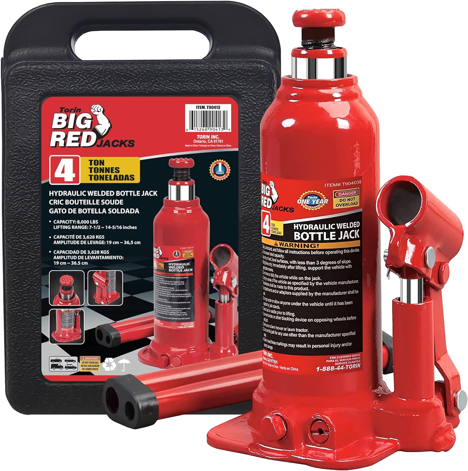 Torin T90413 Big Red Hydraulic Bottle Jack