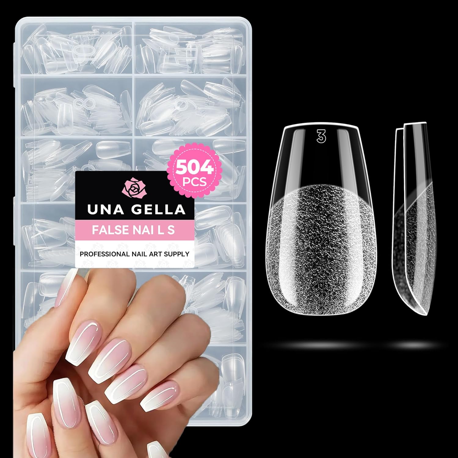 UNA GELLA Almond Gel Nail Tips