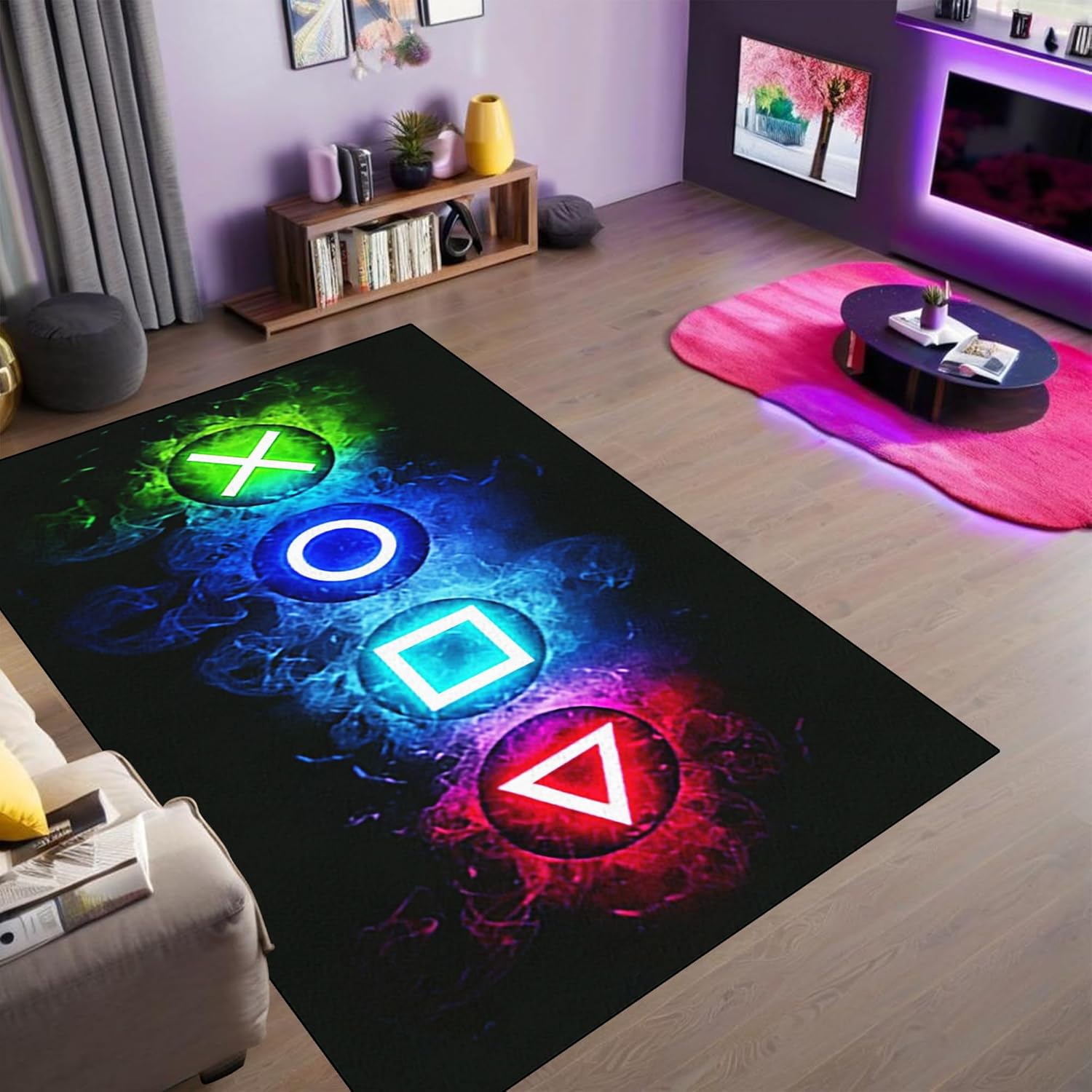 Gaming Area Rugs for Boys Cool Game Style Bedroom
