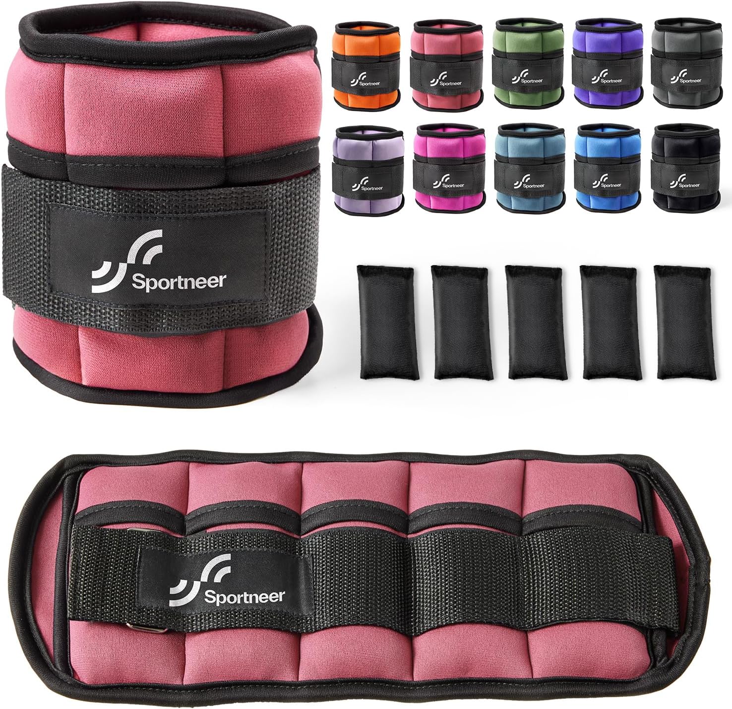 Sportneer Adjustable Ankle Weights Set