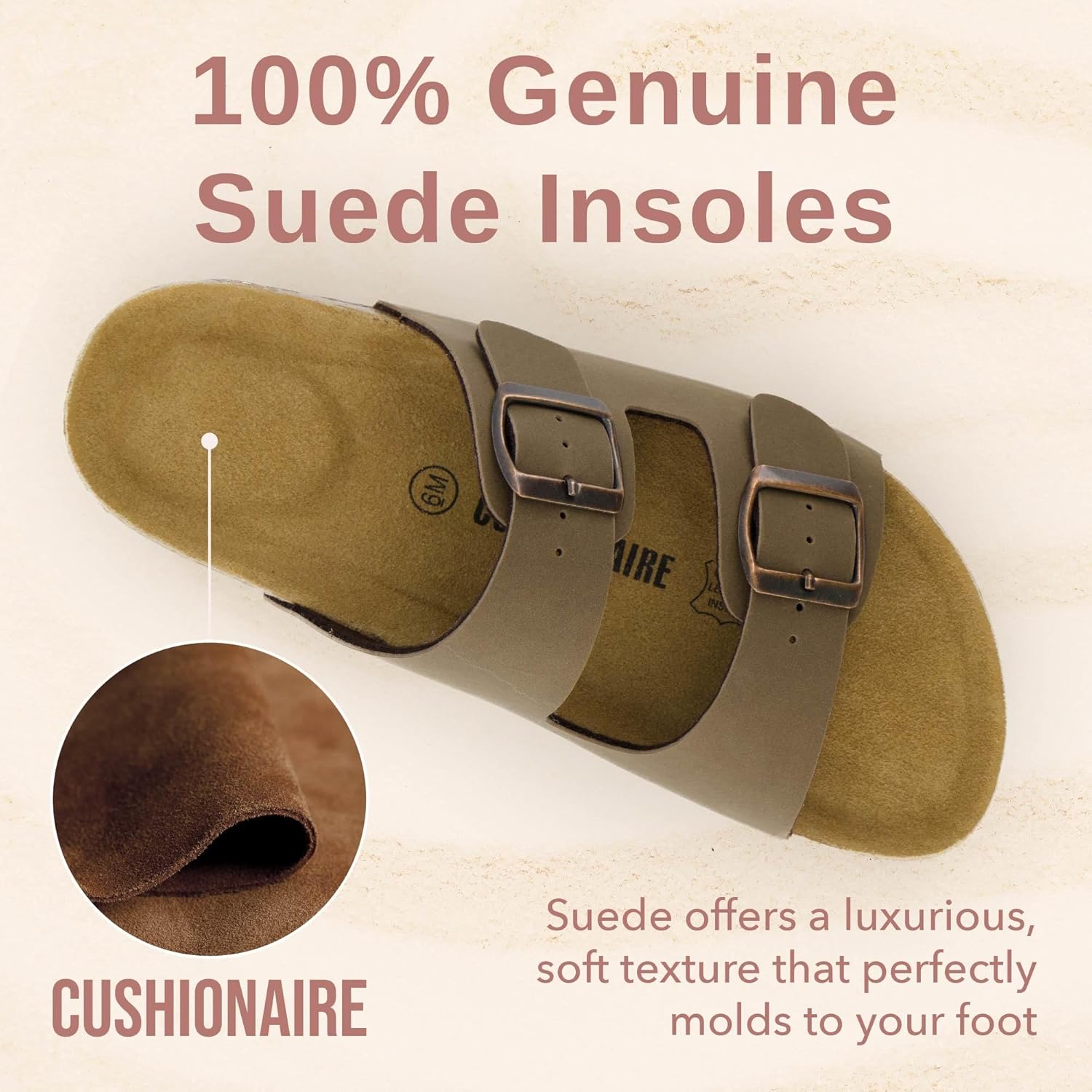 CUSHIONAIRE Women's Cork Footbed Sandals