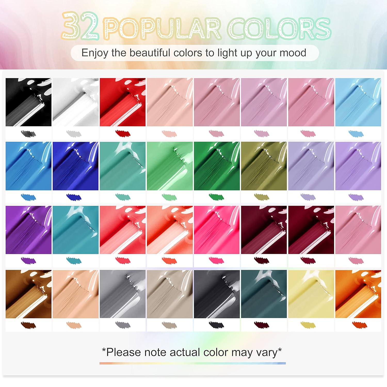 JODSONE 36-Piece Gel Nail Polish Set 32 Colors