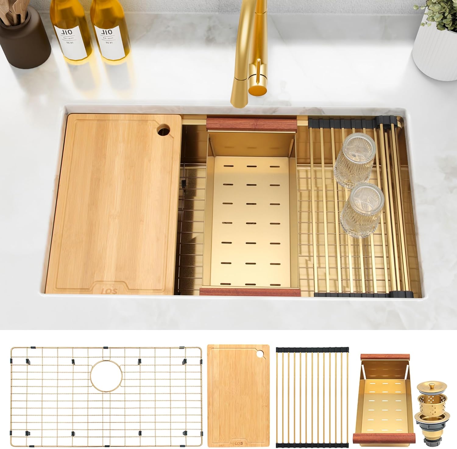 Modern Undermount Gold Sink for Kitchens