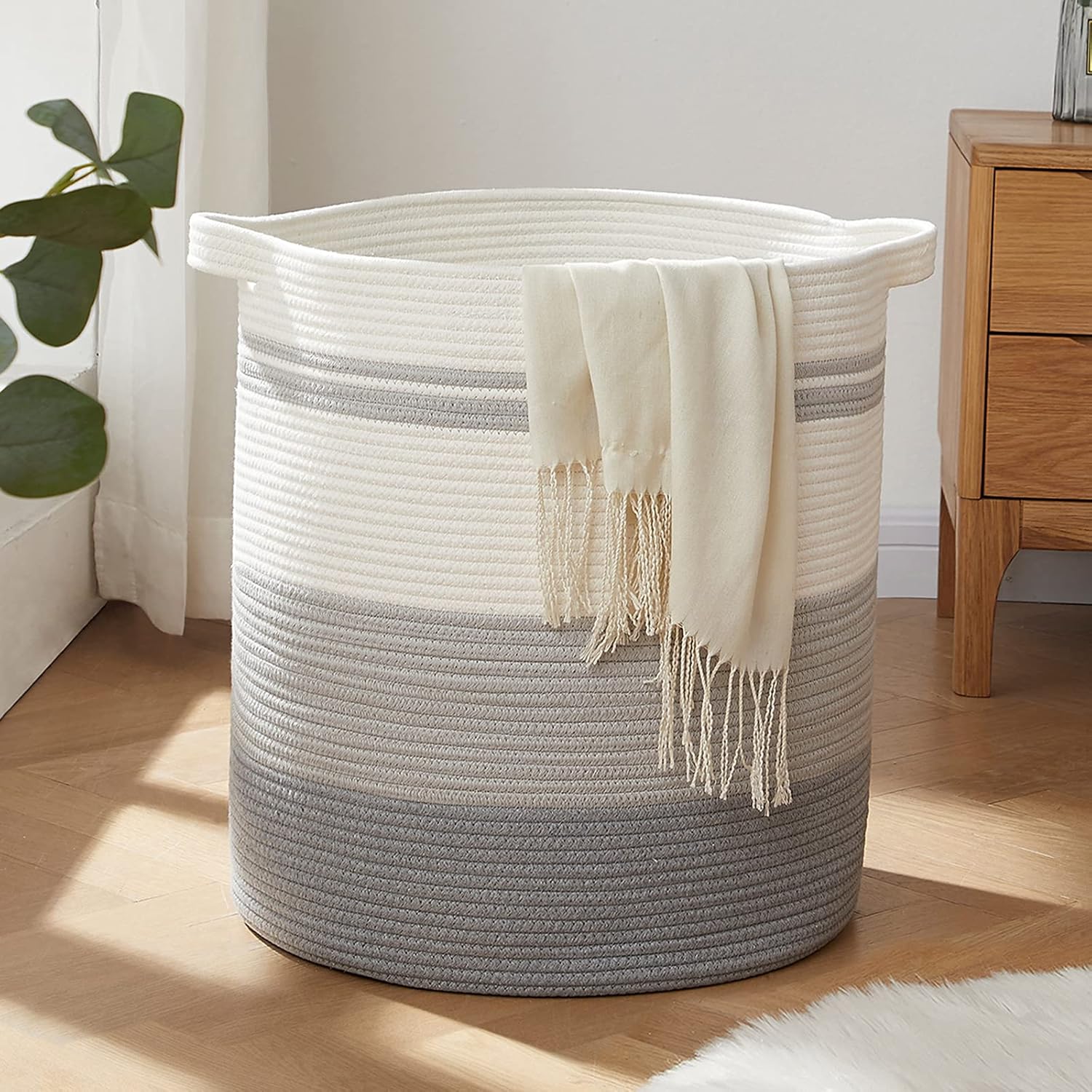 OIAHOMY 80L Laundry Baskets Hamper with Handles