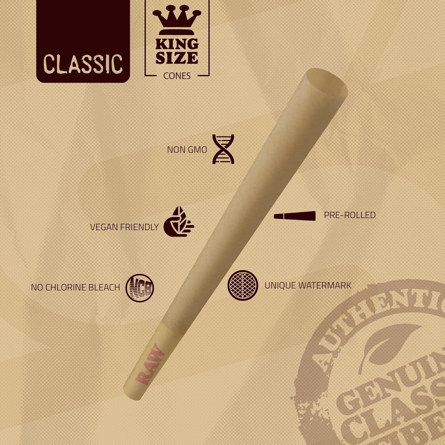 RAW Cones Classic King Size Pre-Rolled Papers