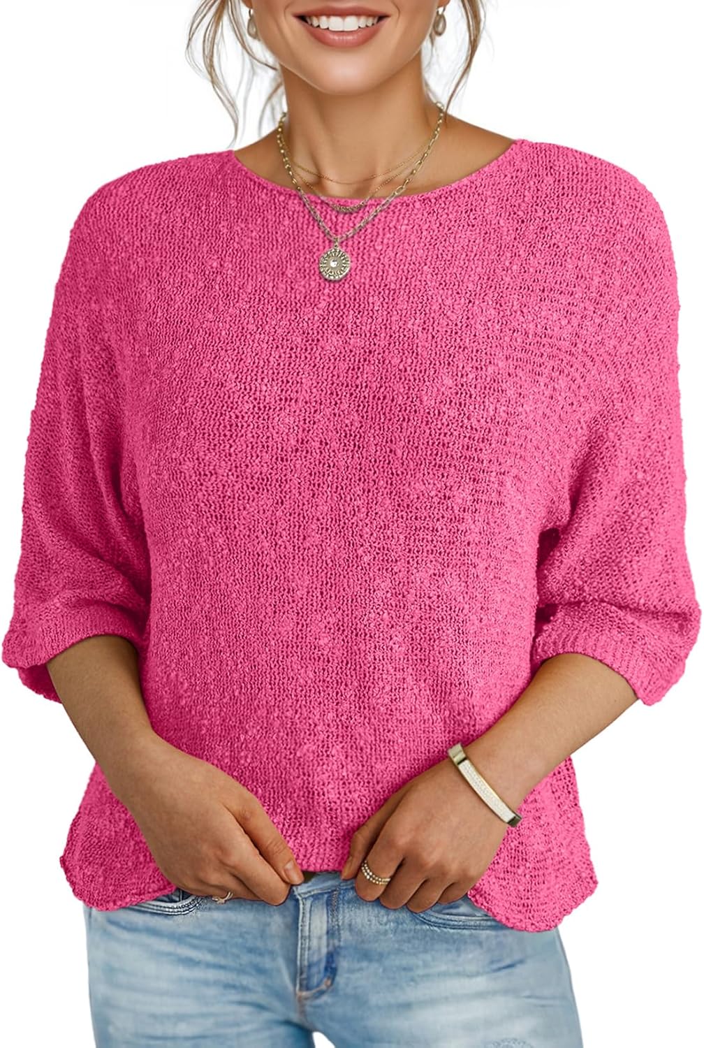 Dokotoo Womens Fall Casual Crewneck Sweaters
