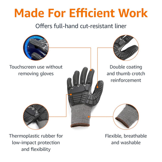 Cut Level A2, ANSI Level A4, Impact Protection Gloves