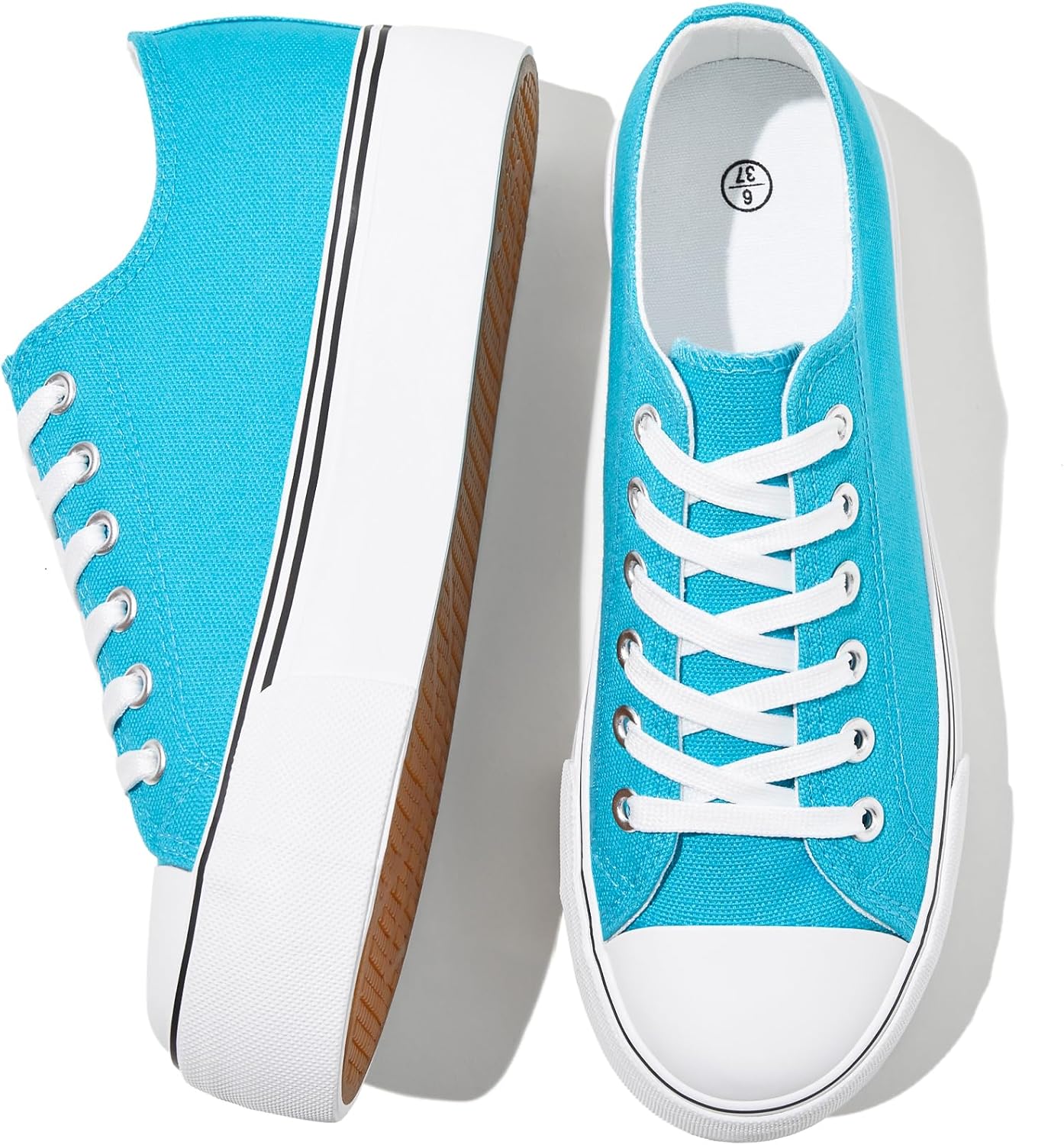 SERNIAL Womens White Platform Sneakers for Women