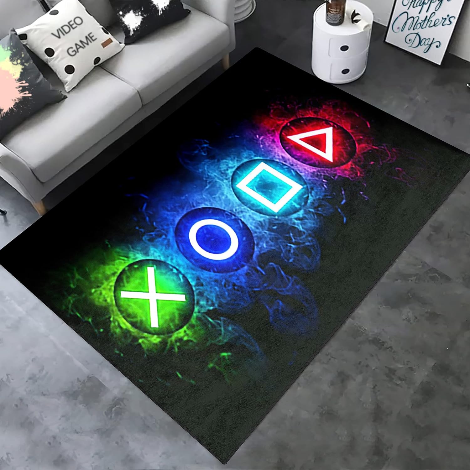 Gaming Area Rugs for Boys Cool Game Style Bedroom