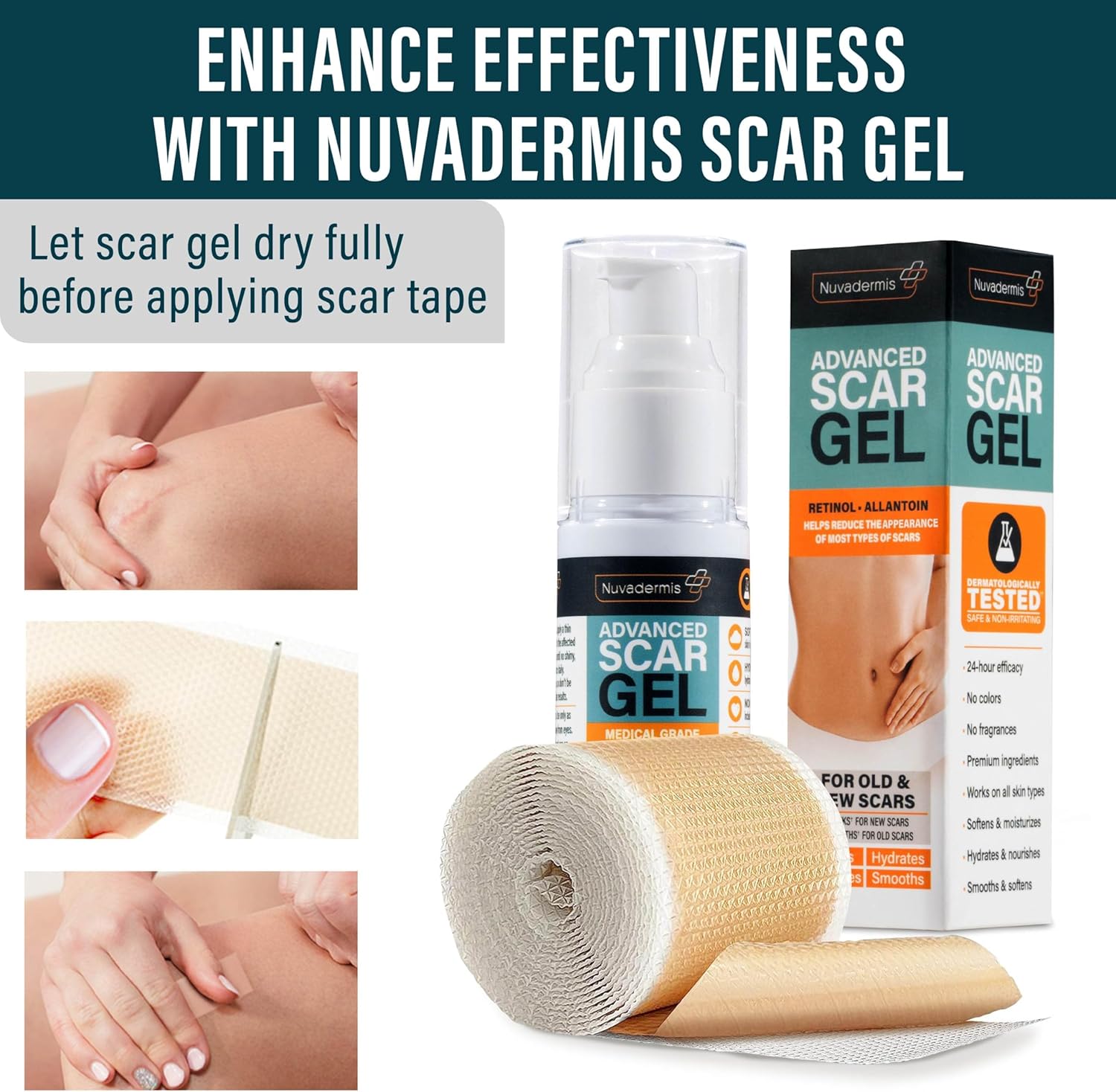 NUVADERMIS Silicone Scar Tape for Surgical Scars