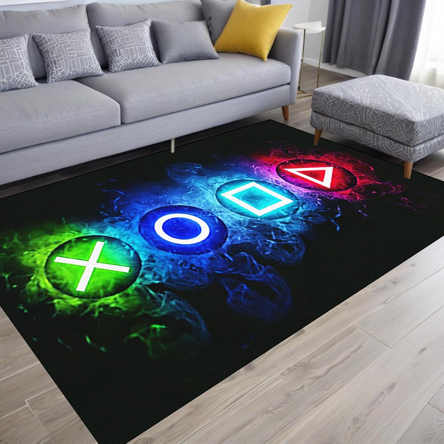 Gaming Area Rugs for Boys Cool Game Style Bedroom