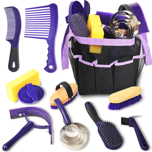 Horse Grooming Kit Bathing Supplies with Organize Bag