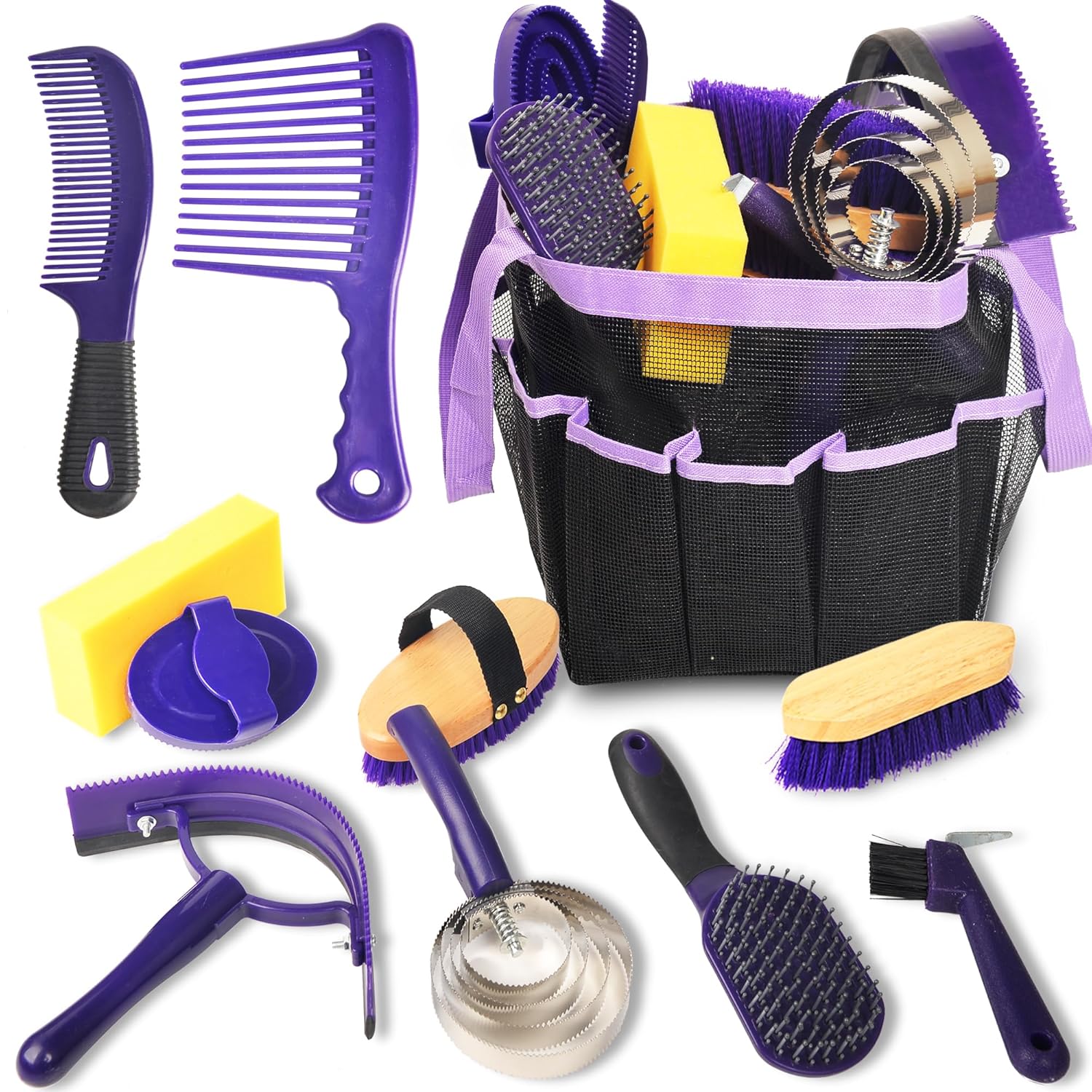 Horse Grooming Kit Bathing Supplies with Organize Bag