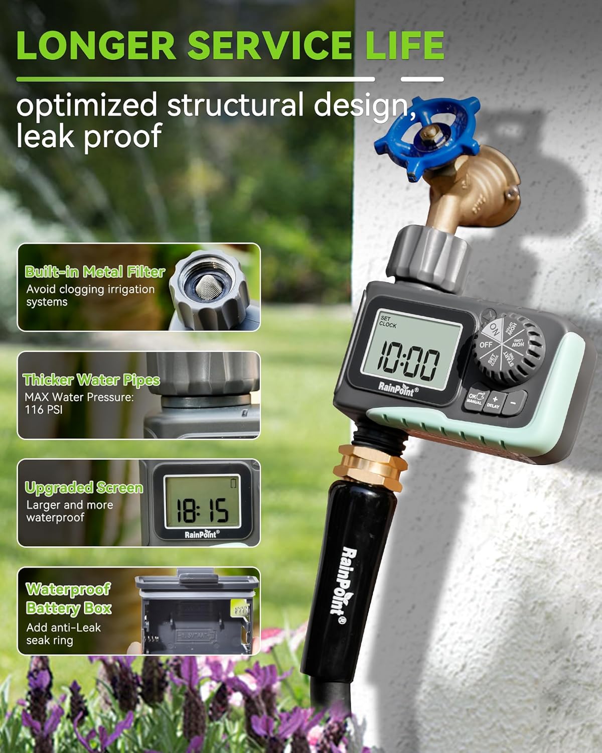 RAINPOINT Programmable Sprinkler Timer