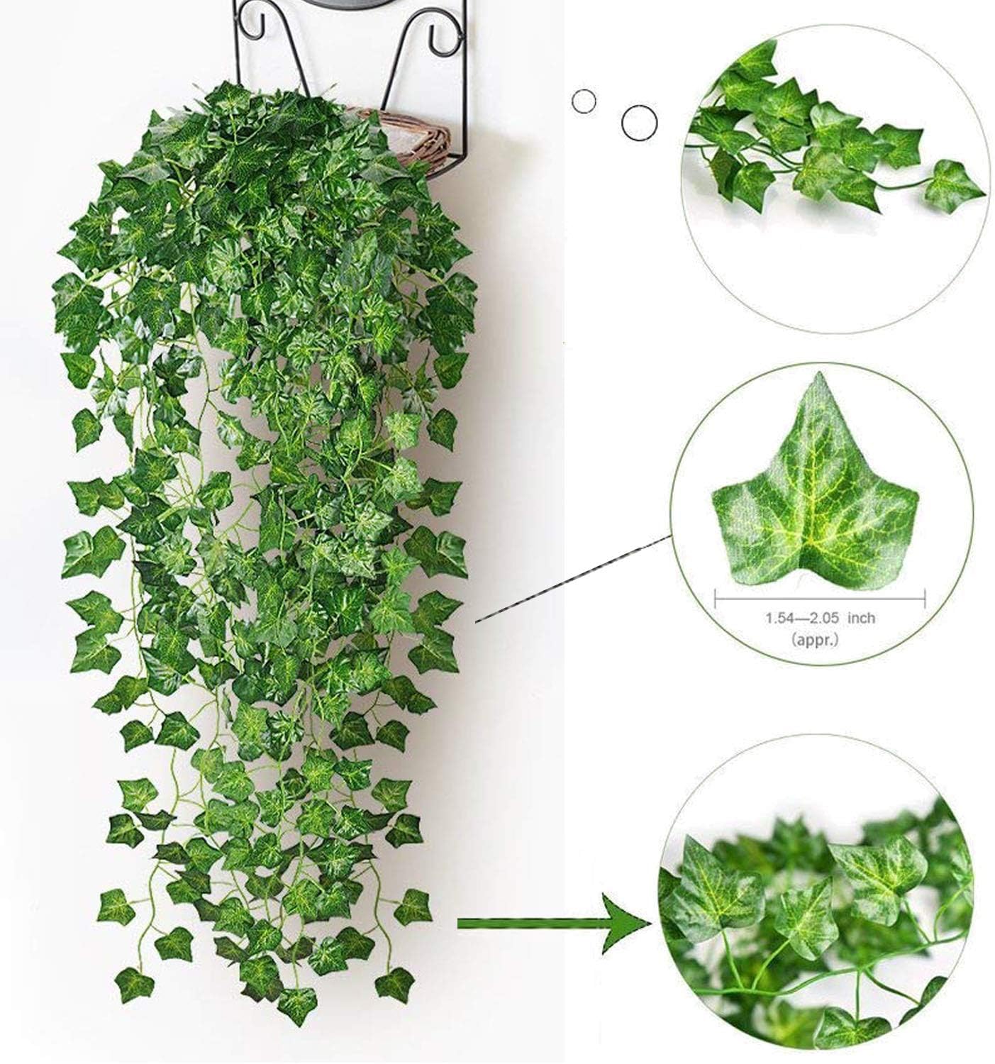 12 Pack Fake Vines for Room Decor Artificial Ivy Garland