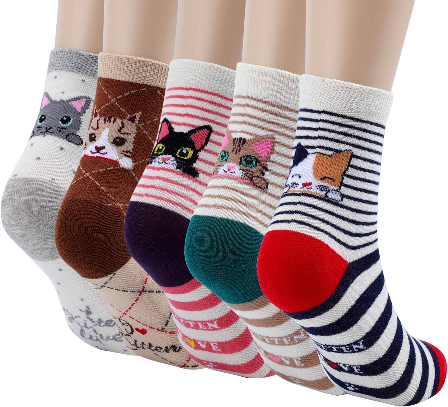 Jeasona Women's Cat Socks Cute Animal Socks
