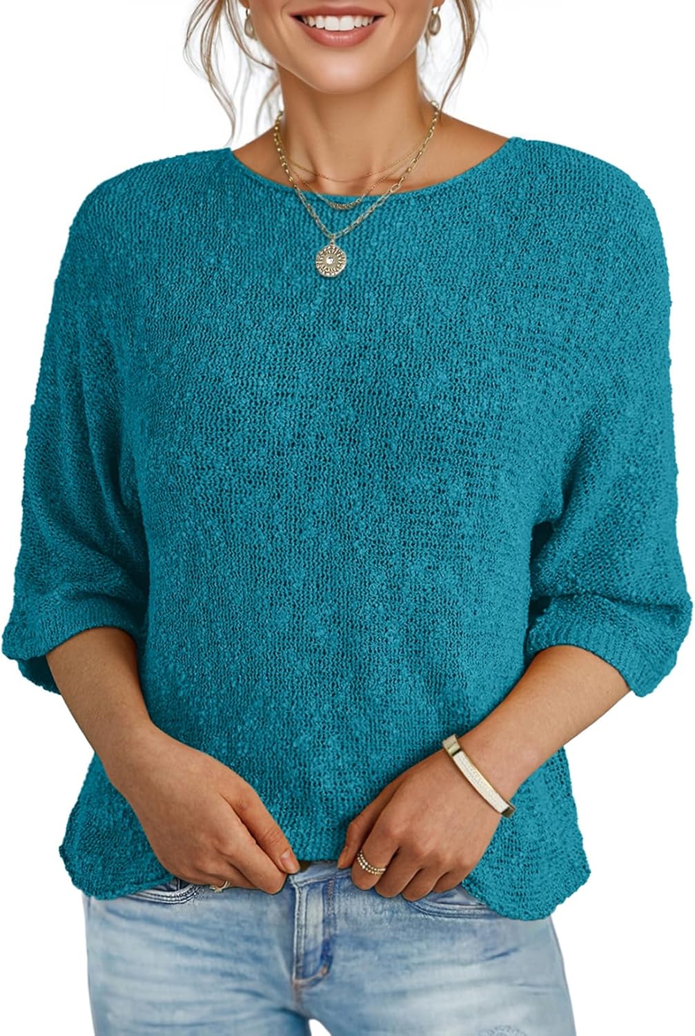 Dokotoo Womens Fall Casual Crewneck Sweaters