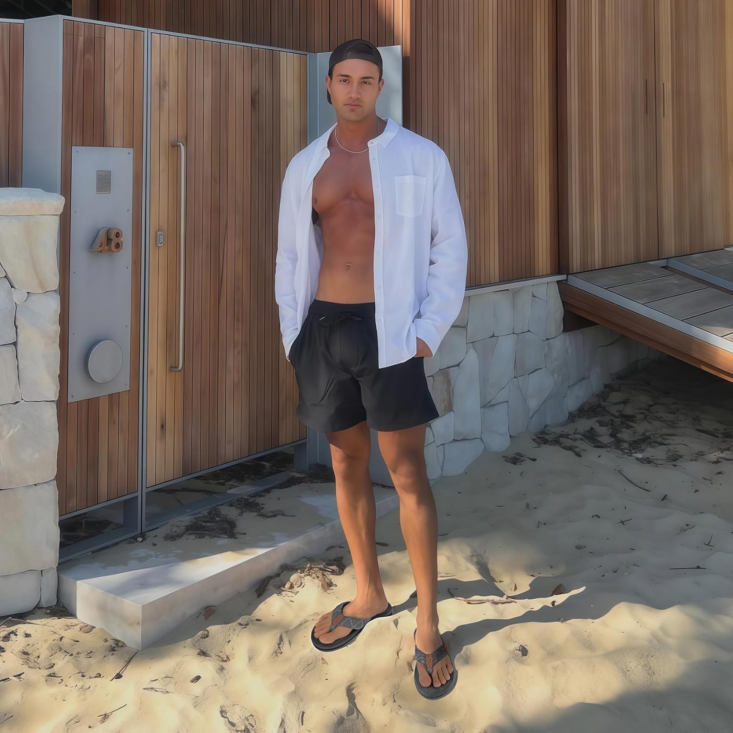 FITORY Men's Flip-Flops, Thongs Sandals