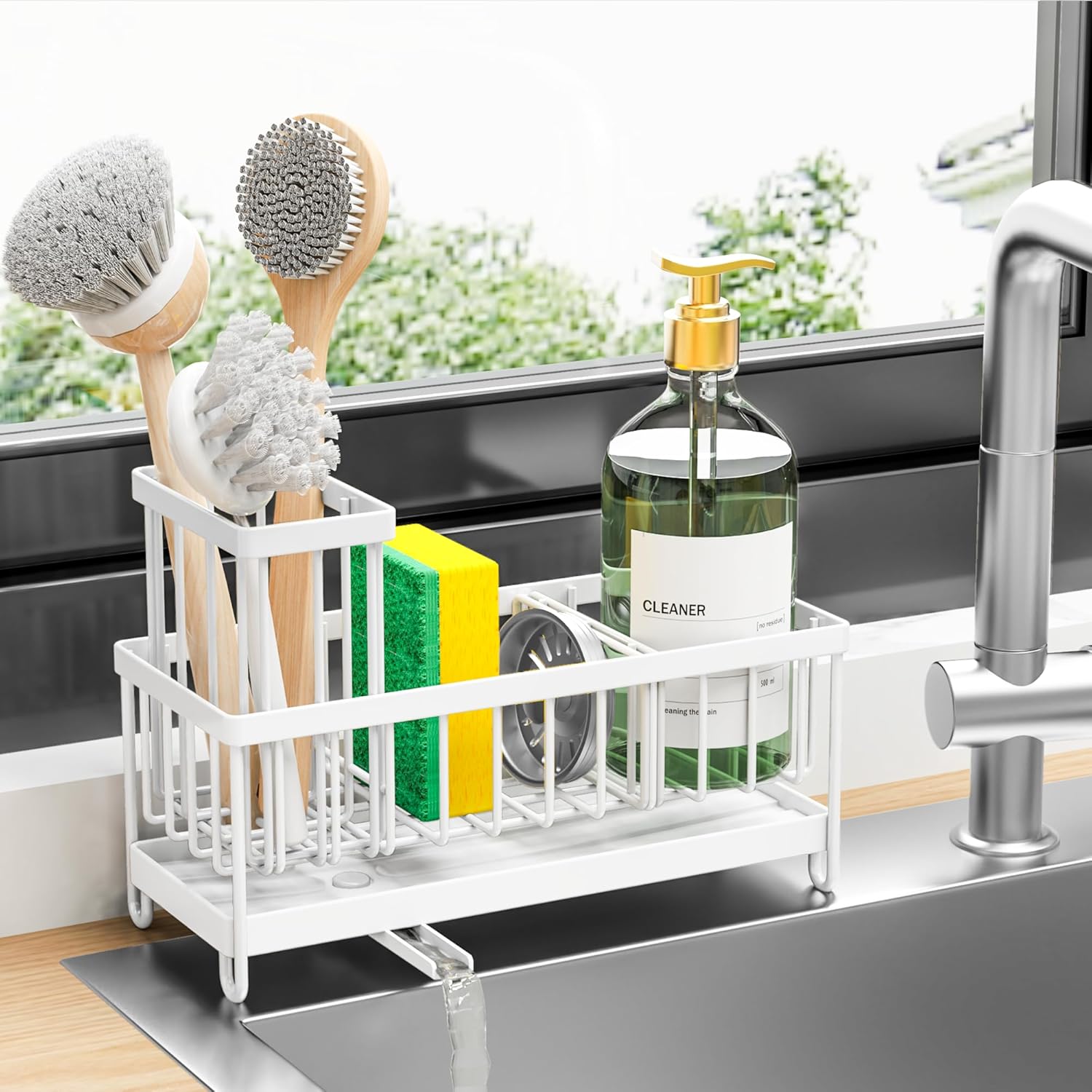 Cisily Black Sponge Holder for Kitchen Sink