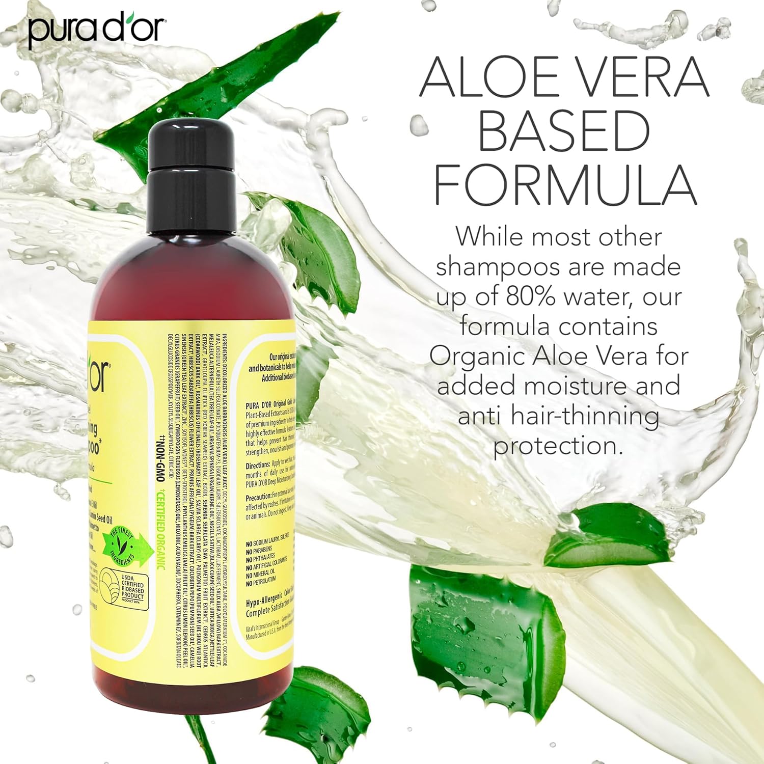 PURA D'OR Anti-Thinning Shampoo with Argan Oil