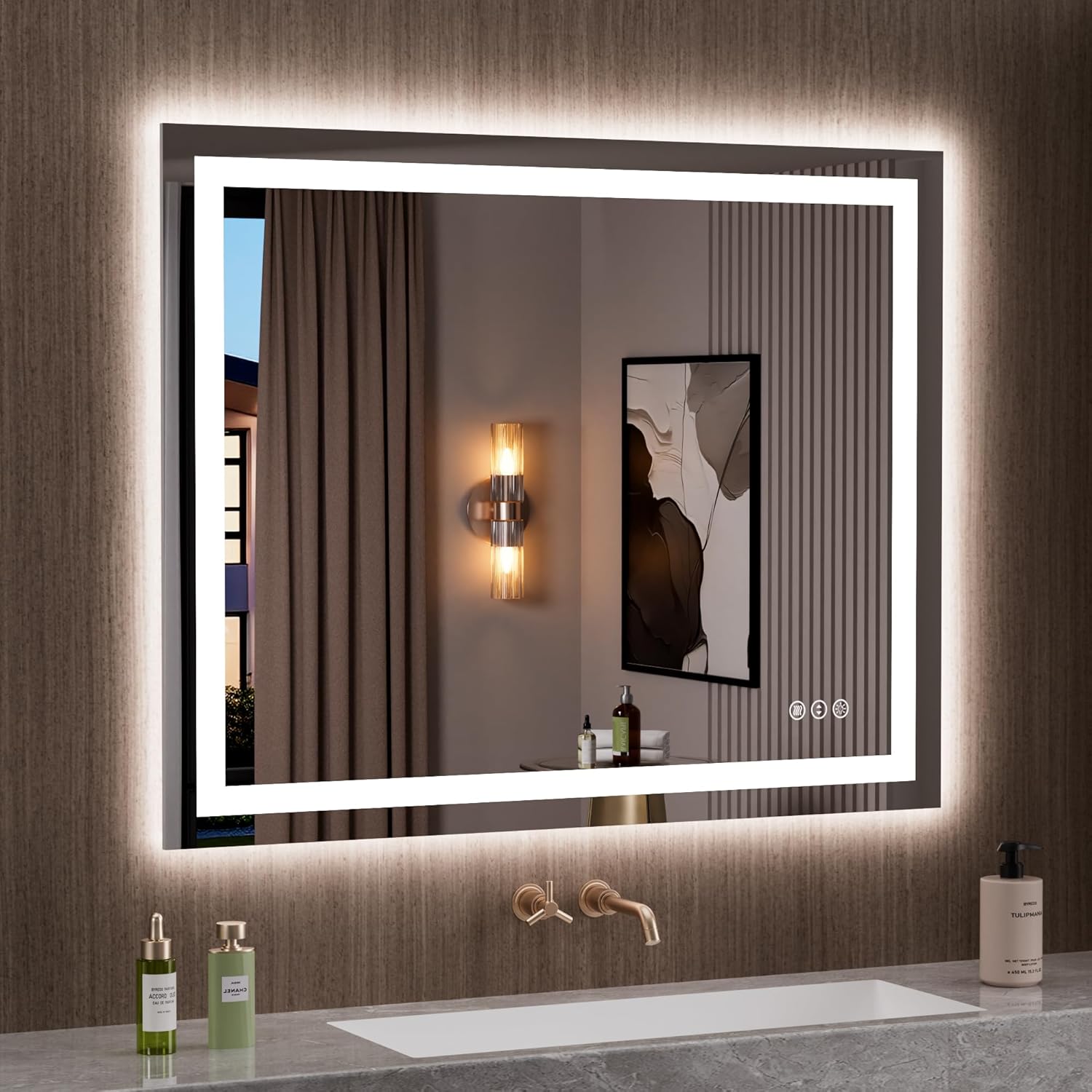 LOAAO 24X32 LED Bathroom Mirror with Lights