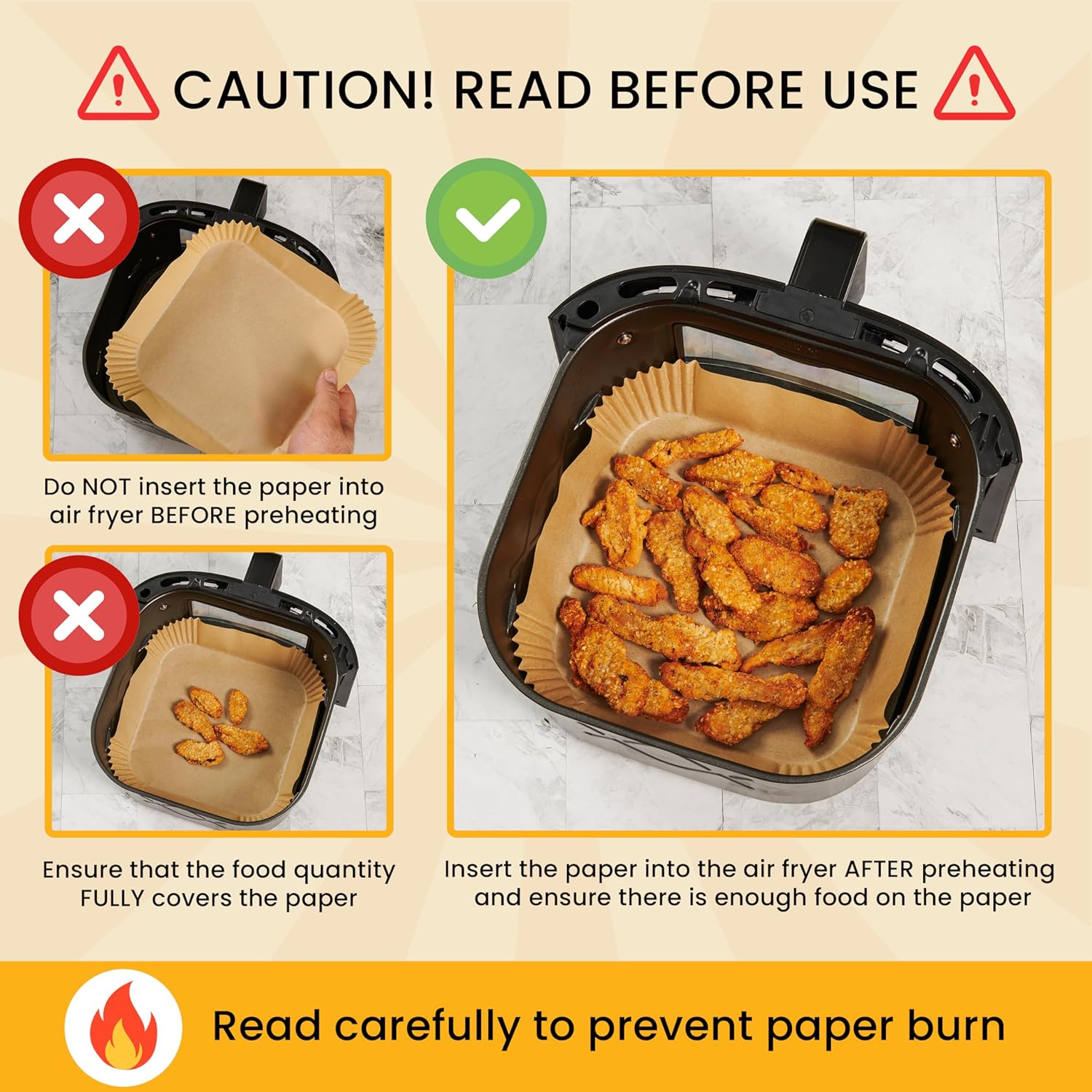 Air Fryer Paper Liners Non-Stick