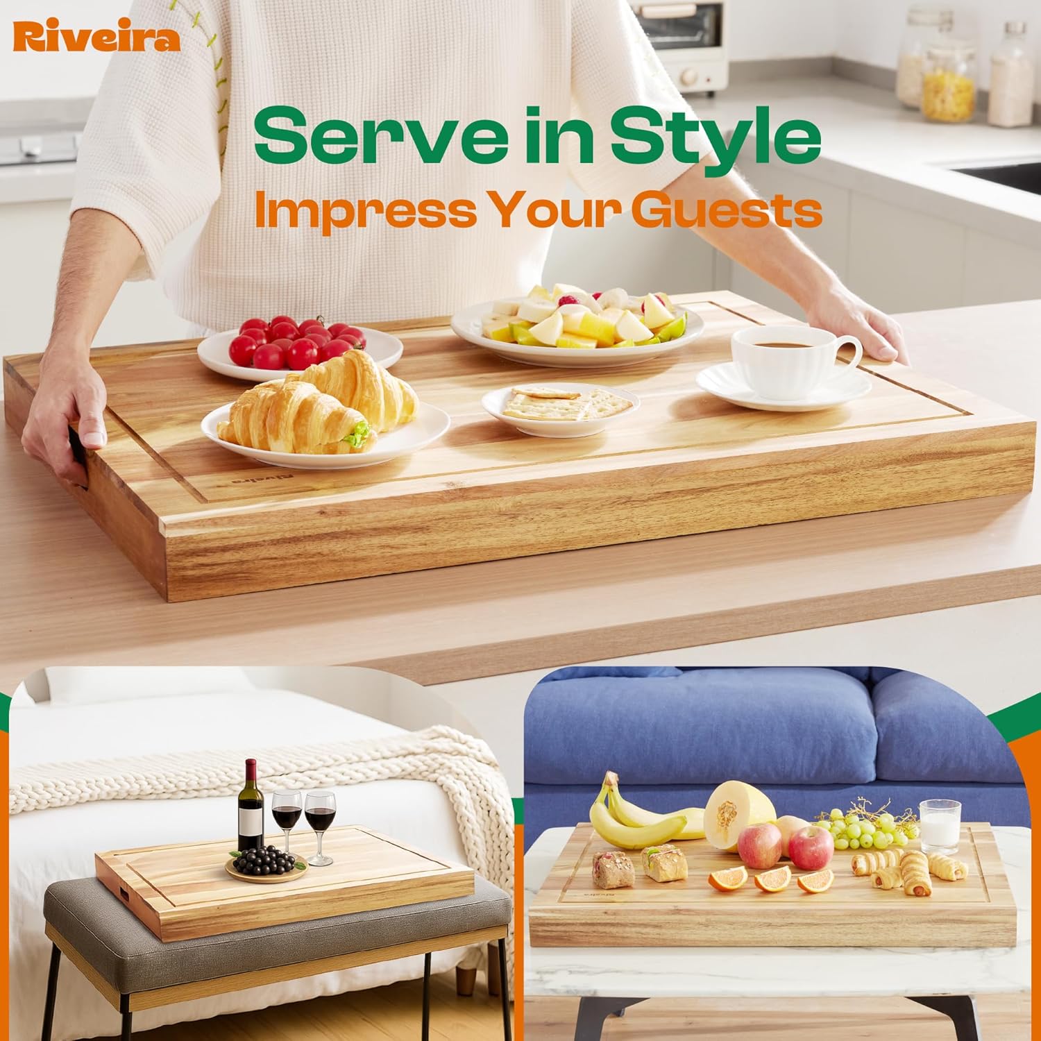 Natural Acacia Stove Cover for Gas Electric