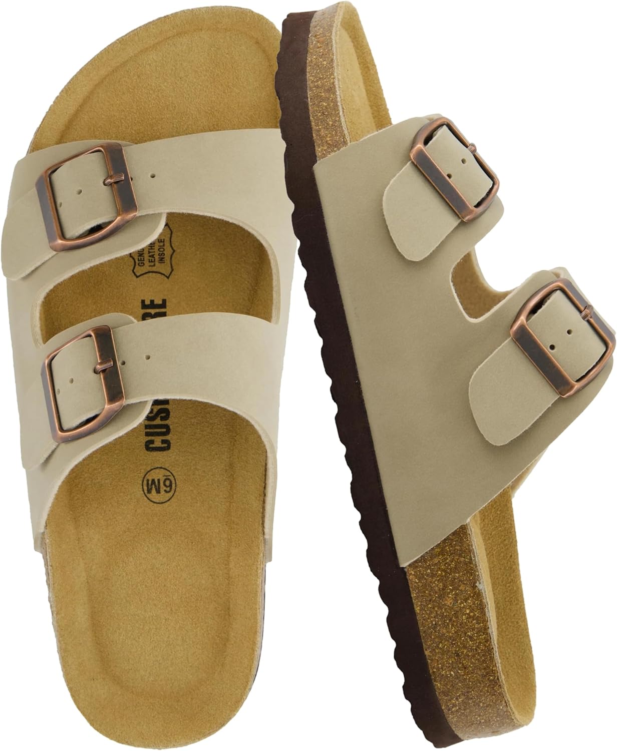 CUSHIONAIRE Women's Cork Footbed Sandals