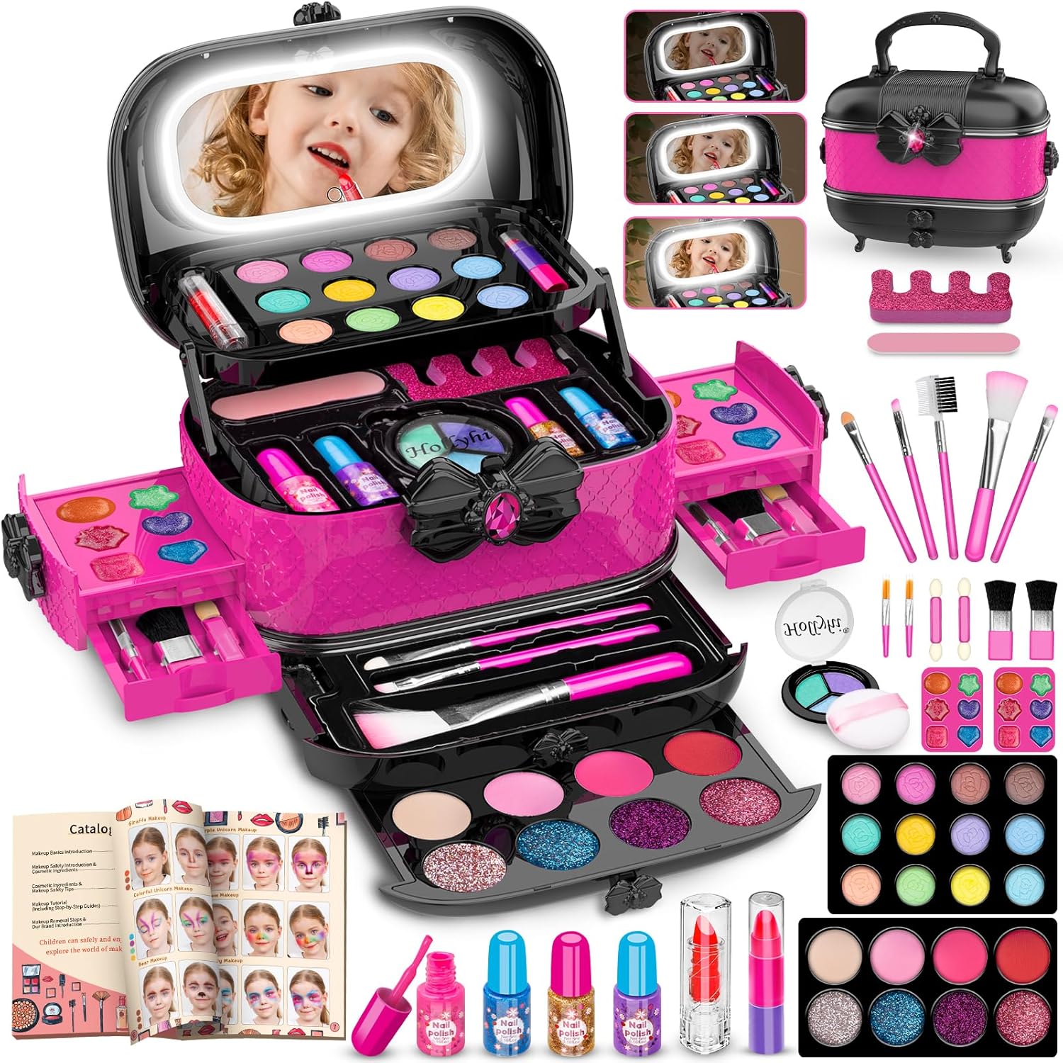 Hollyhi 58-Piece Kids Makeup Kit