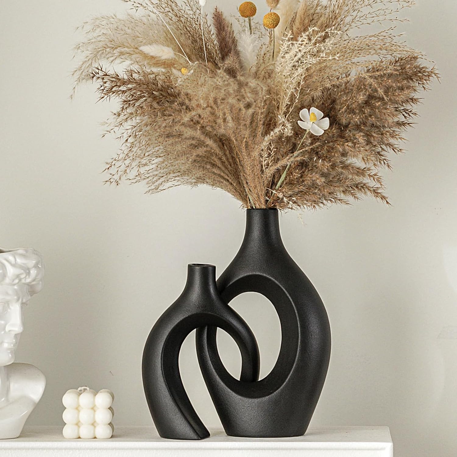 Snuggle Hollow Ceramic Vase Setfor Home Decor