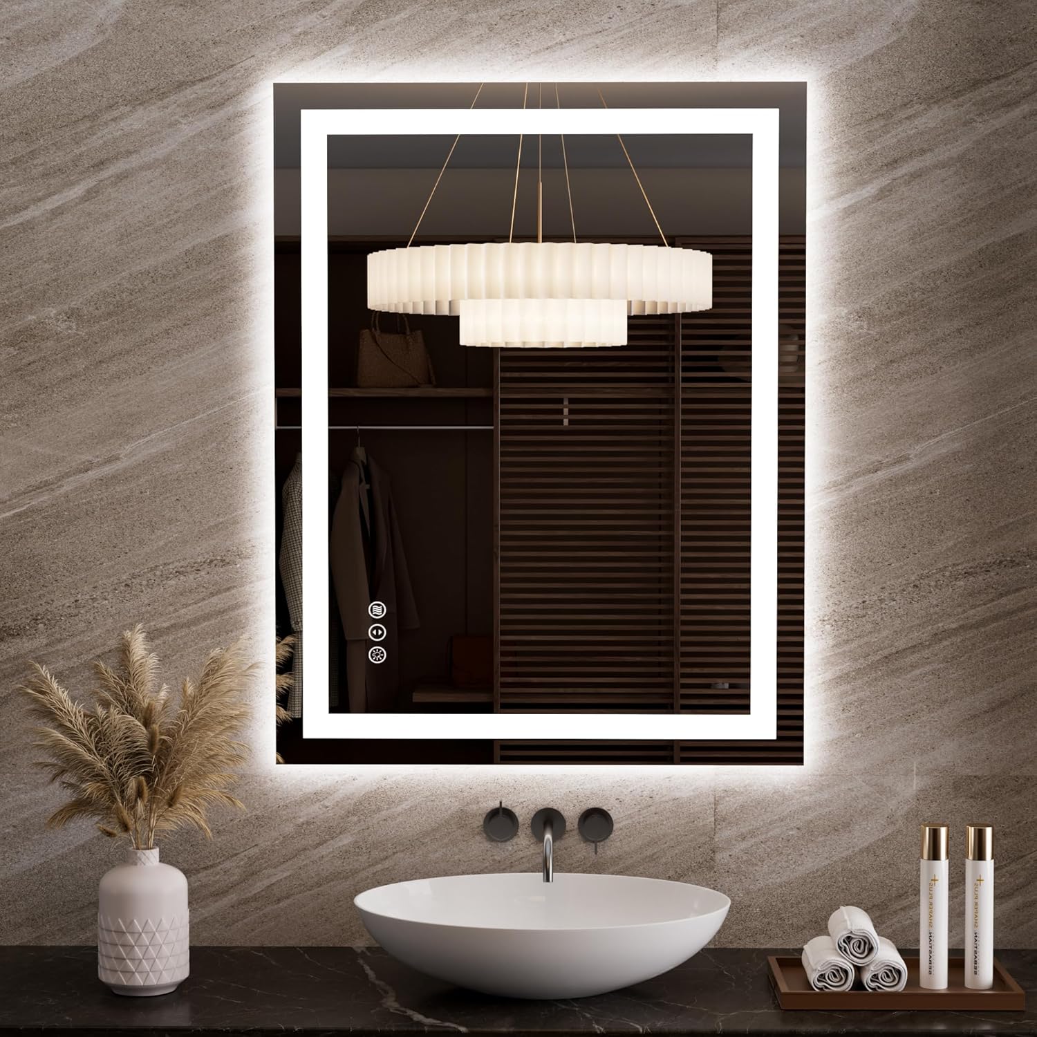 LOAAO 24X32 LED Bathroom Mirror with Lights