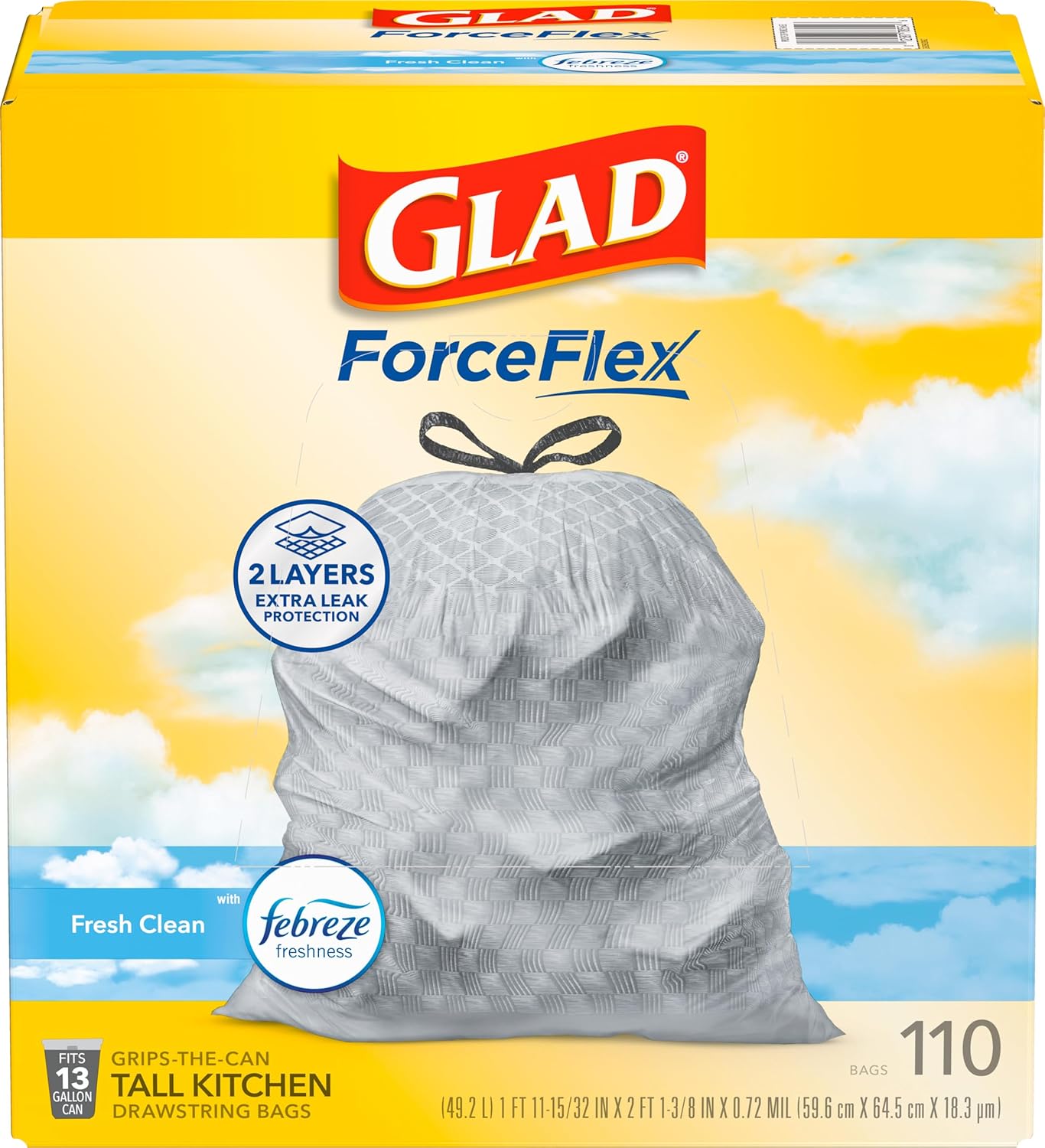 Glad Tall Kitchen Drawstring Trash Bags