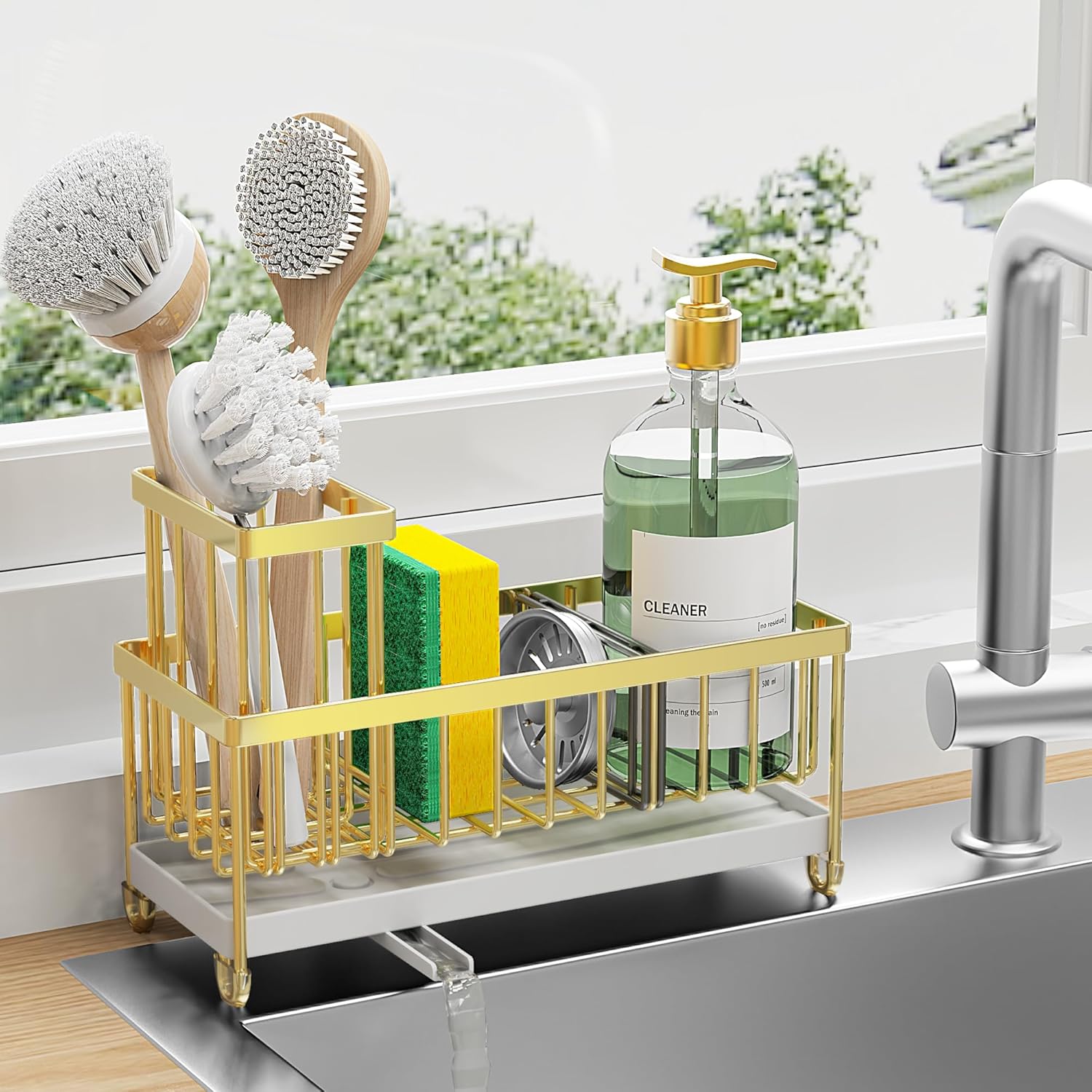 Cisily Stainless Steel Sponge & Brush Holder