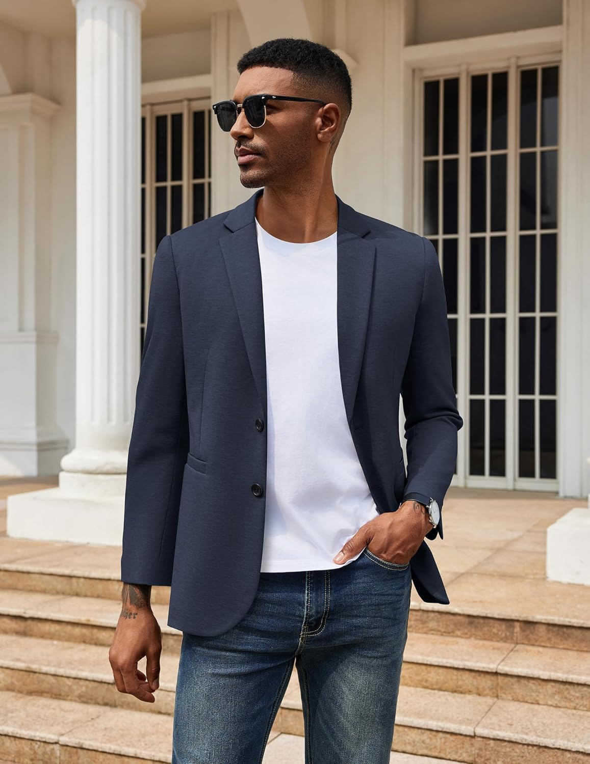 COOFANDY Men’s Casual Knit Blazer Jacket