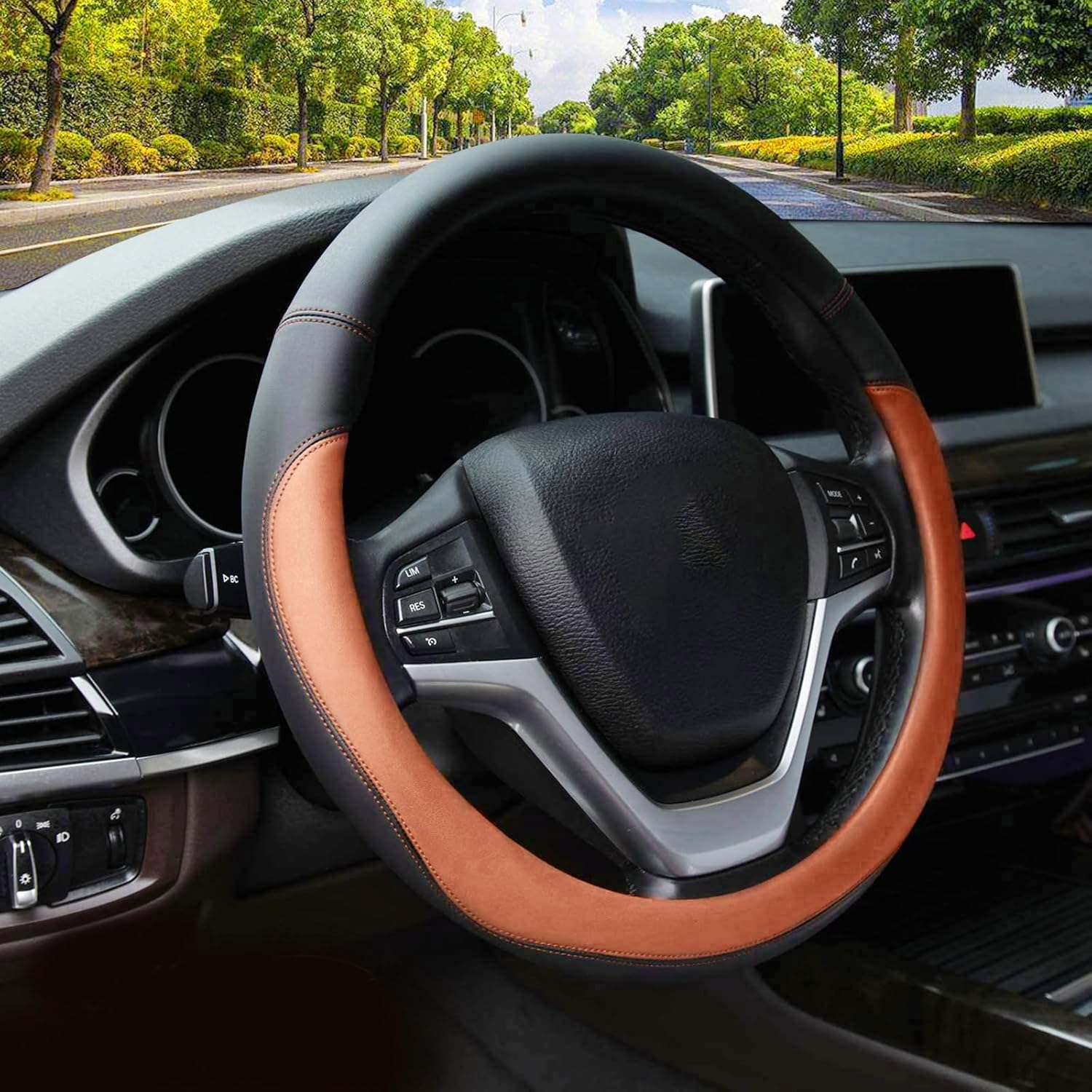 Valleycomfy Microfiber Leather Steering Wheel Cover