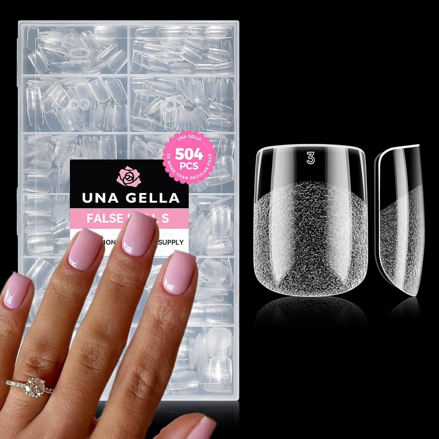 UNA GELLA Almond Gel Nail Tips