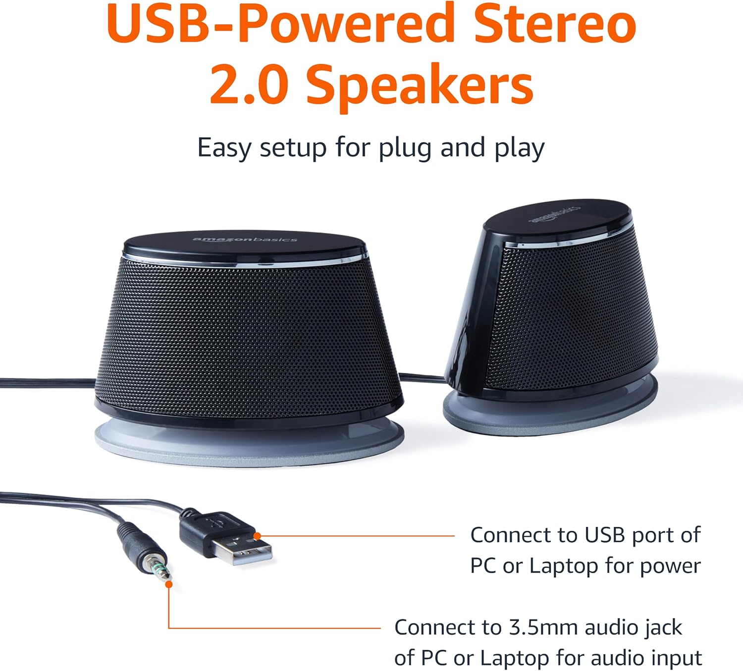 Stereo 2.0 Speakers for PC or Laptop