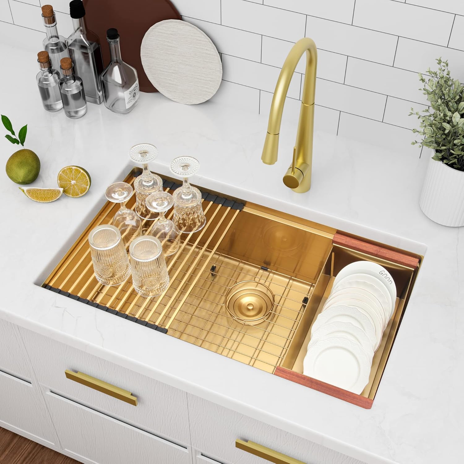 Modern Undermount Gold Sink for Kitchens