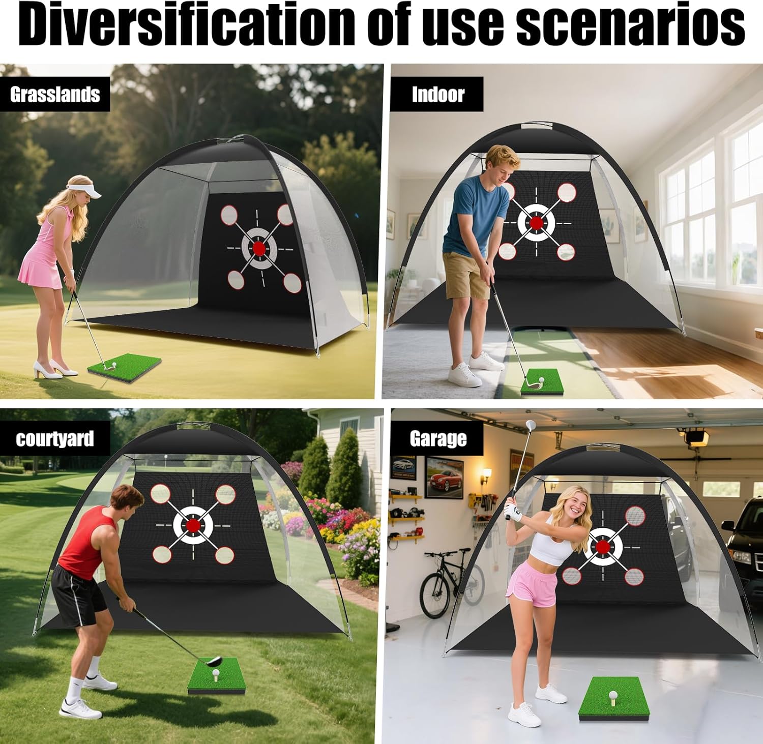 Golf Net 10x7ft Golf Hitting Net with Multiple Targets