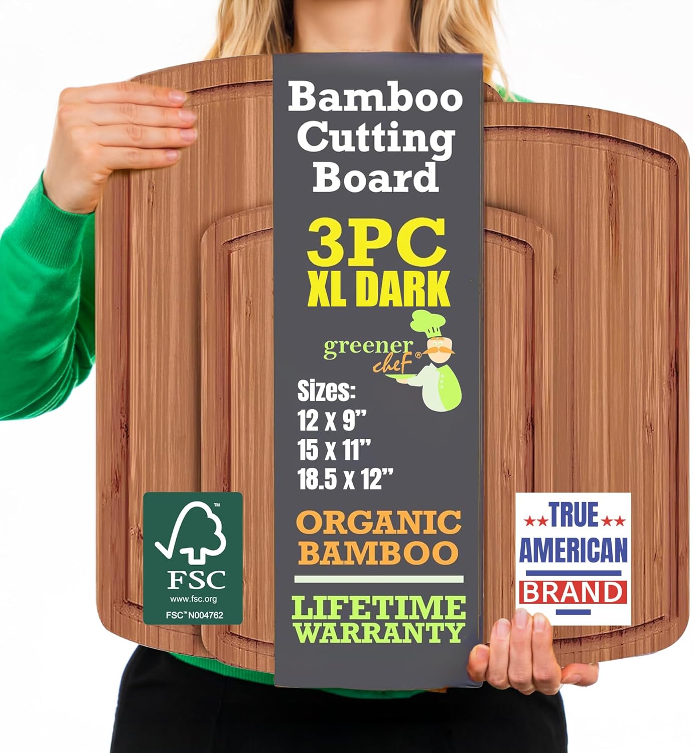 Extra Large Bamboo Cutting Board Set