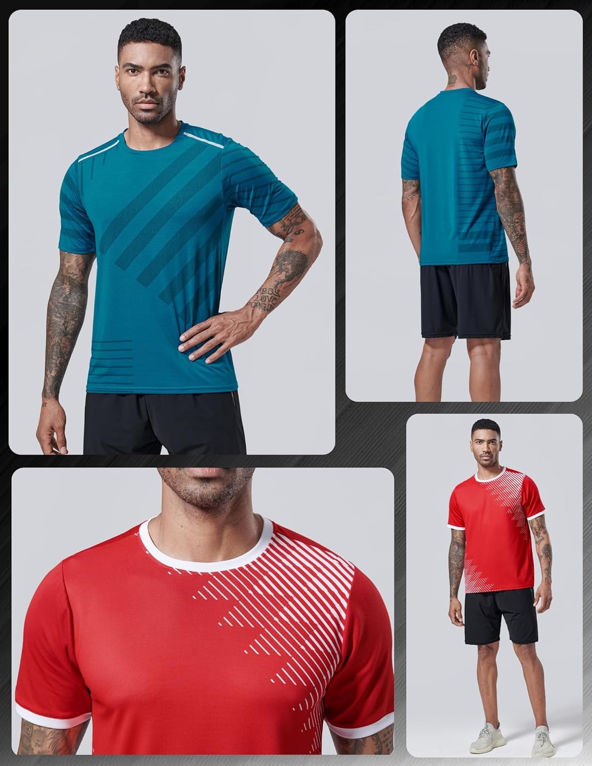 Men’s Active Quick Dry Crew Neck T Shirts
