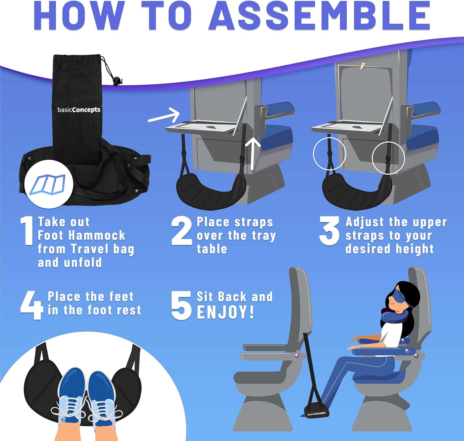 Airplane Foot Rest Travel Comfortably Perfect Foot Hammock