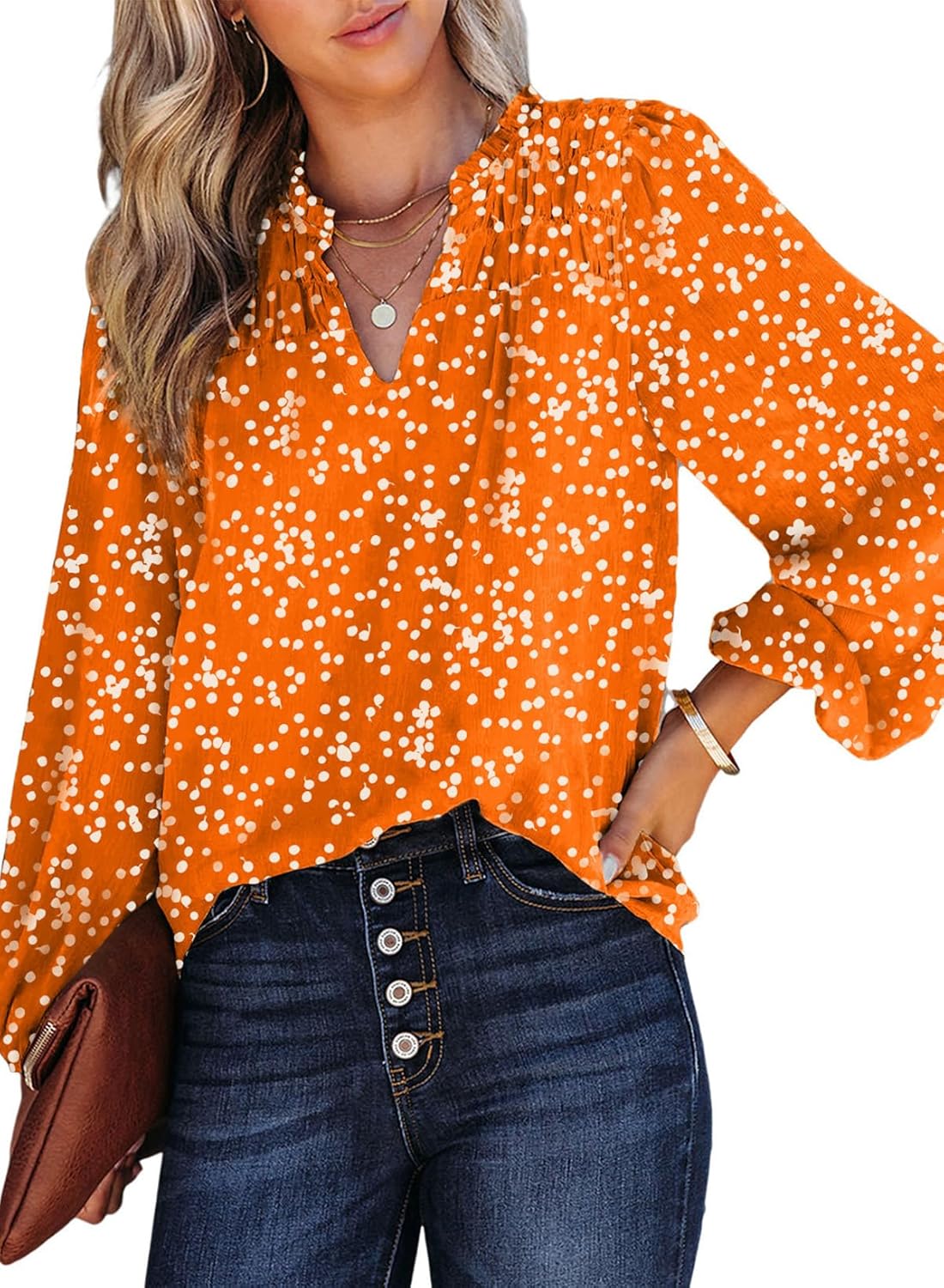 Long Sleeve Chiffon Floral Top Women