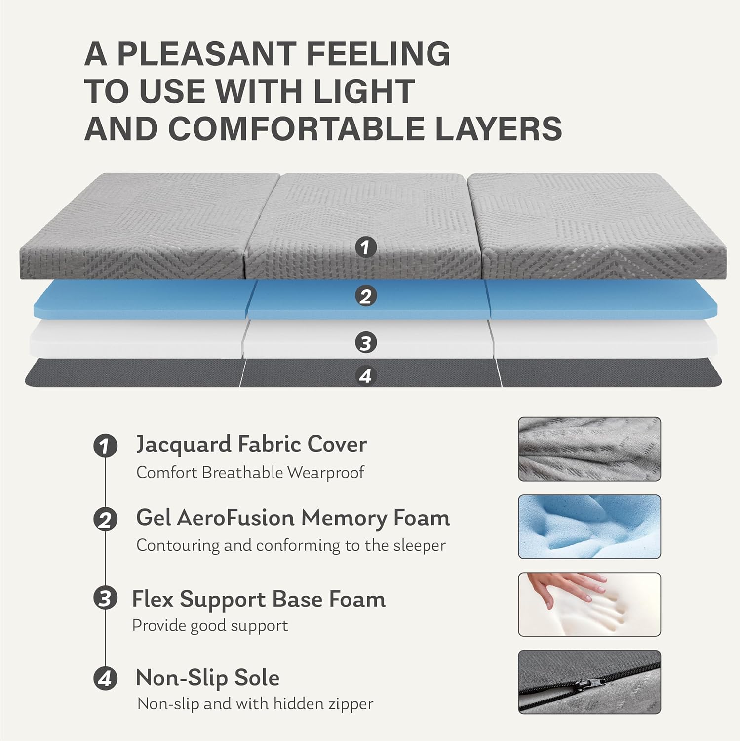 MLILY Tri-Fold Memory Foam Mattress